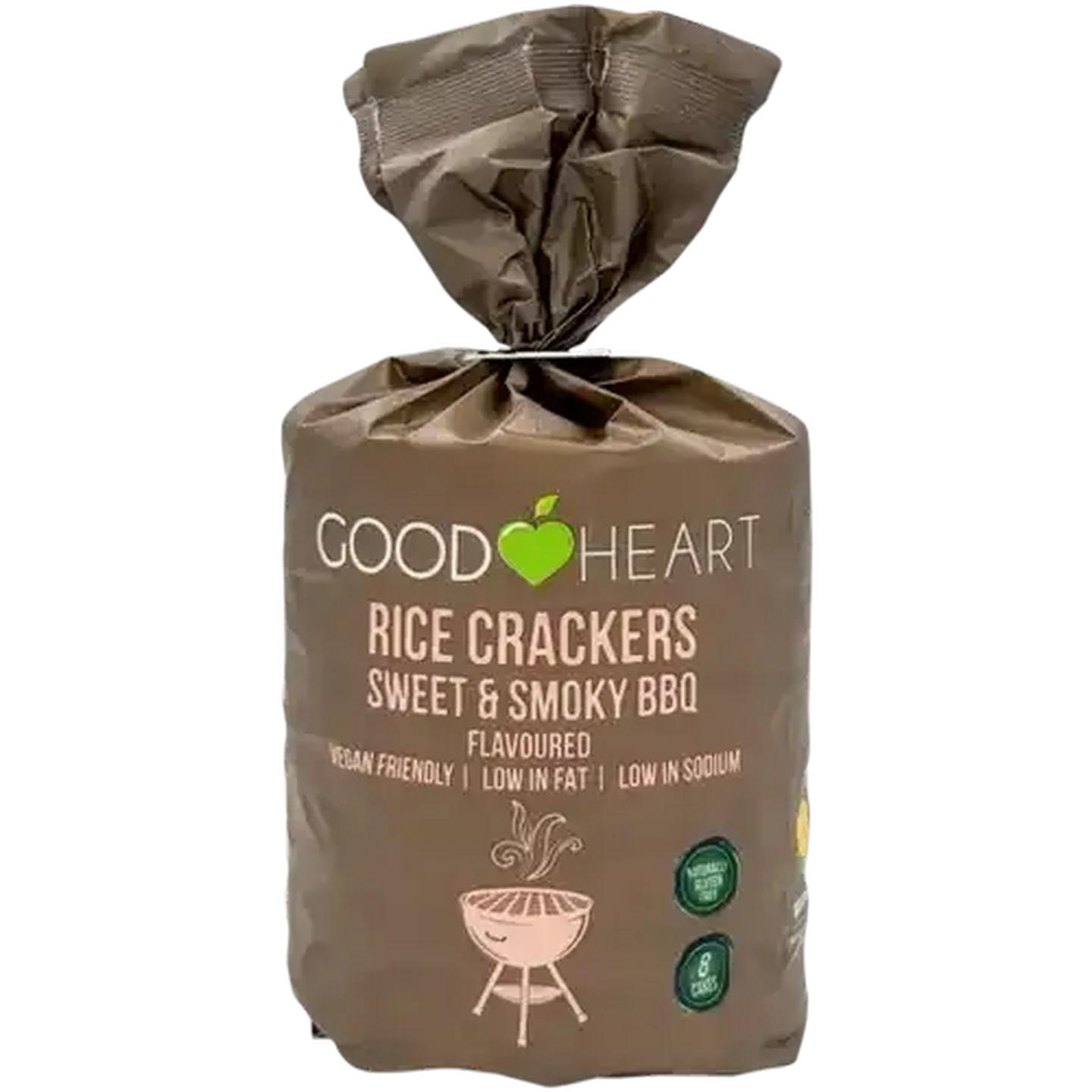 Image of Good Heart Sweet & Smokey BBQ Flavoured Rice Crackers 8 Pack