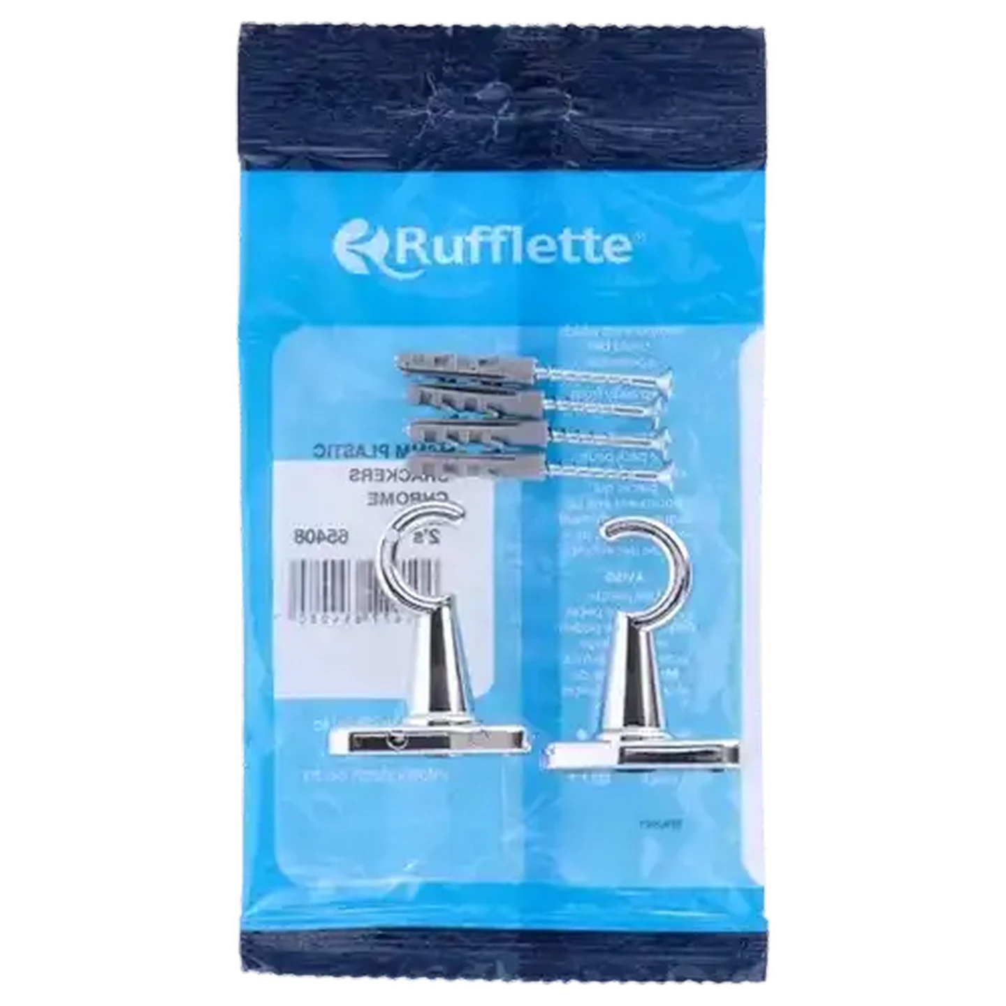 Image of Rufflette on Plastic Chrome Bracket 16mm