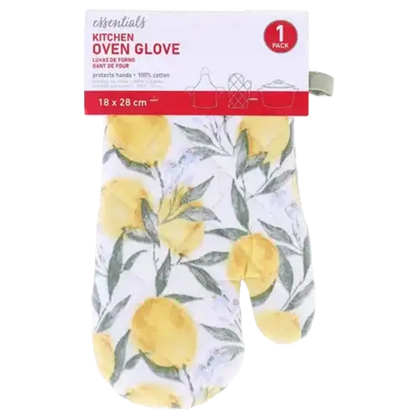 Image of Essentials Yellow Oven Glove 18 x 28cm