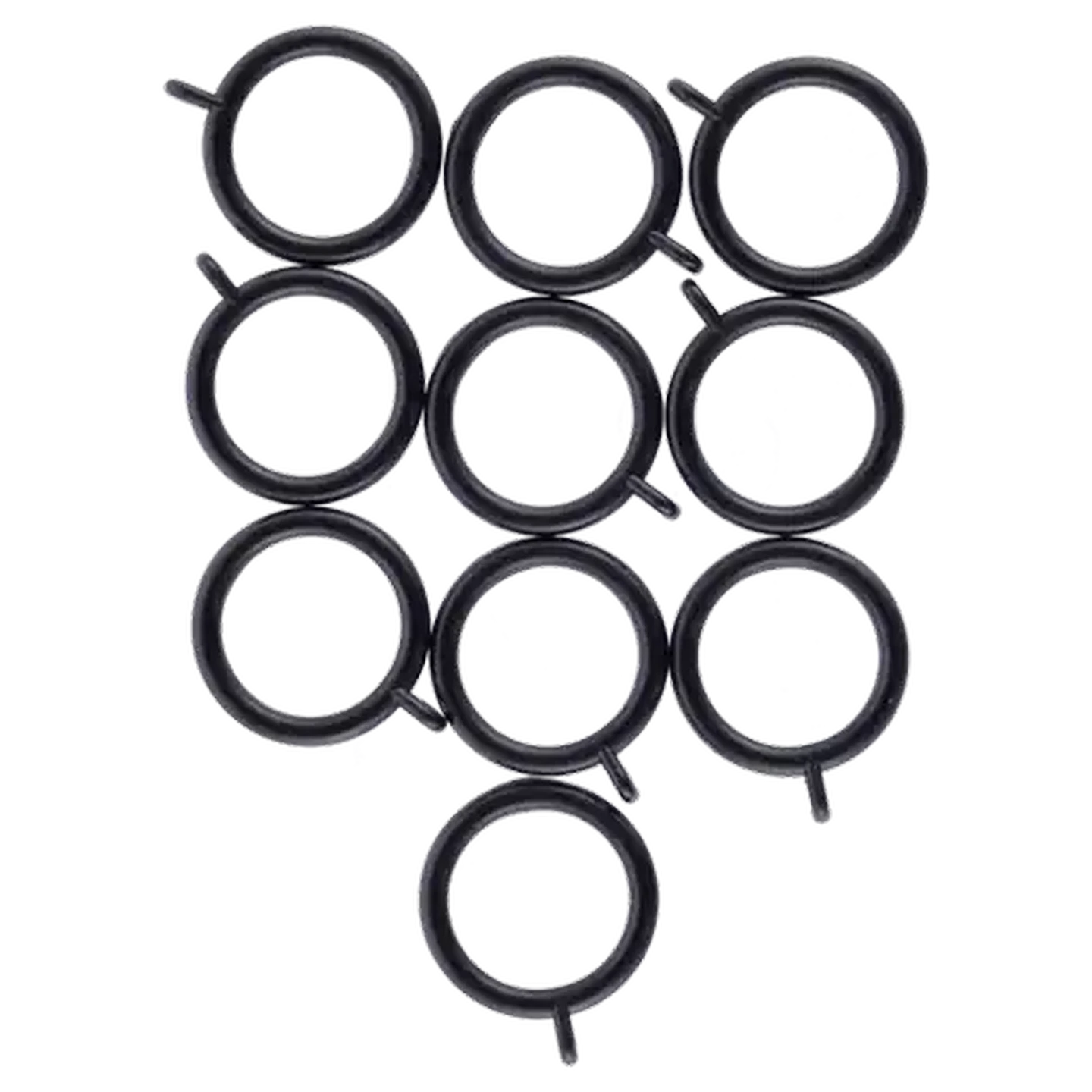 Image of Rufflette Black Plastic Rings 53mm