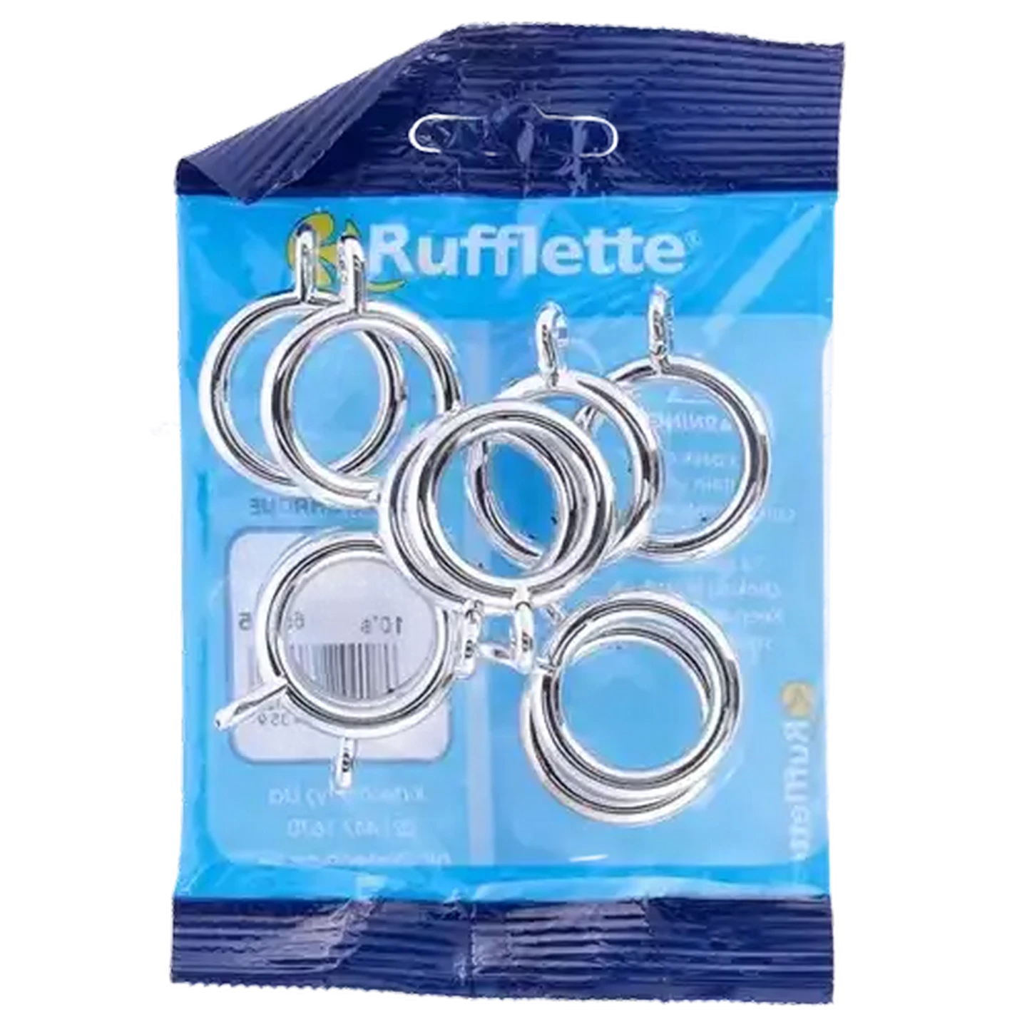 Image of Rufflette Plastic Chrome Rings 32mm 9 Piece