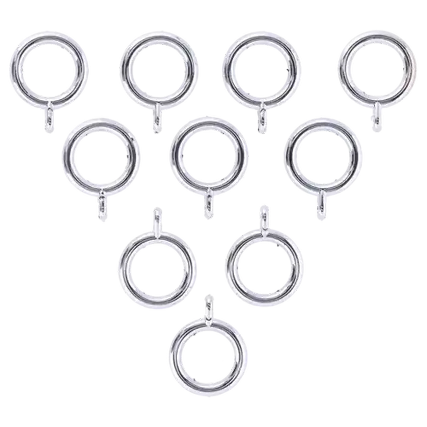 Image of Rufflette Plastic Chrome Rings 32mm 9 Piece