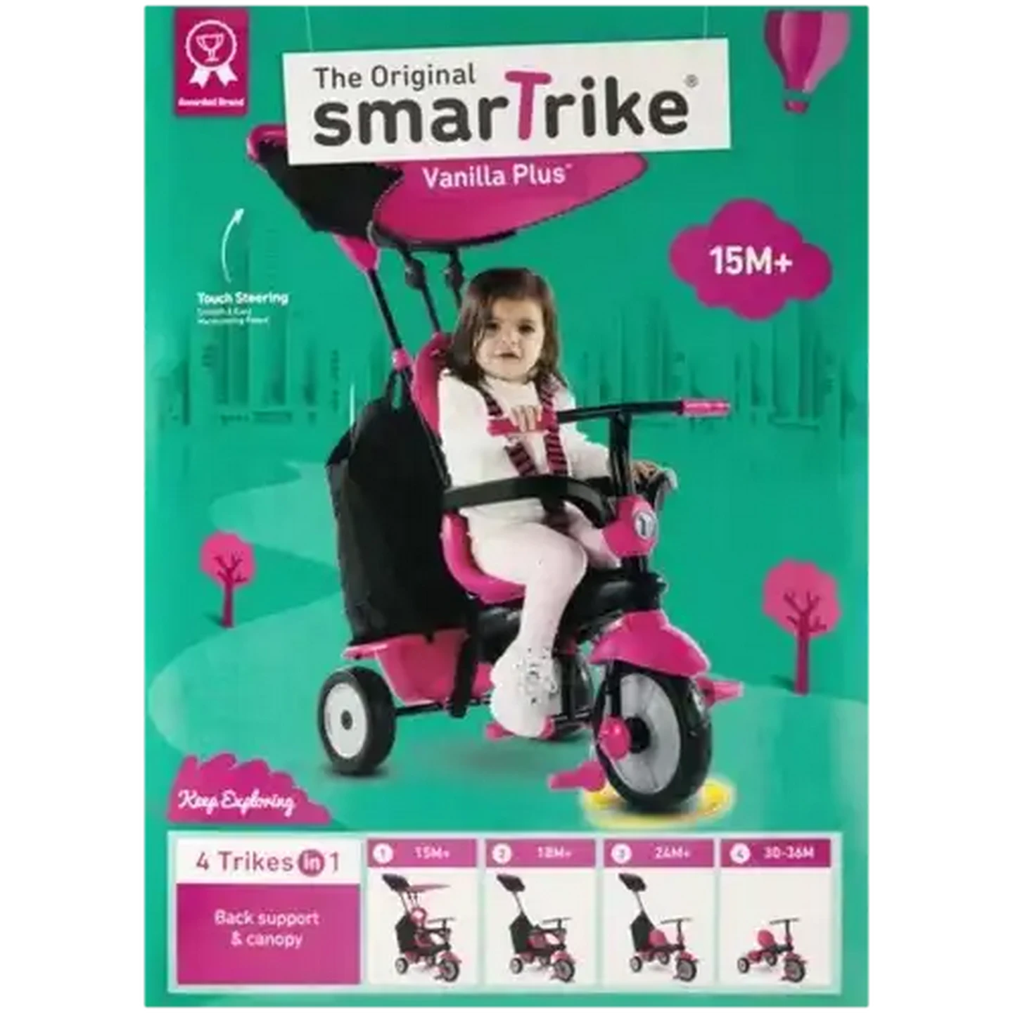 Checkers Sixty60 | smarTrike Vanilla Plus Pink 4-In-1 Toddler Tricycle