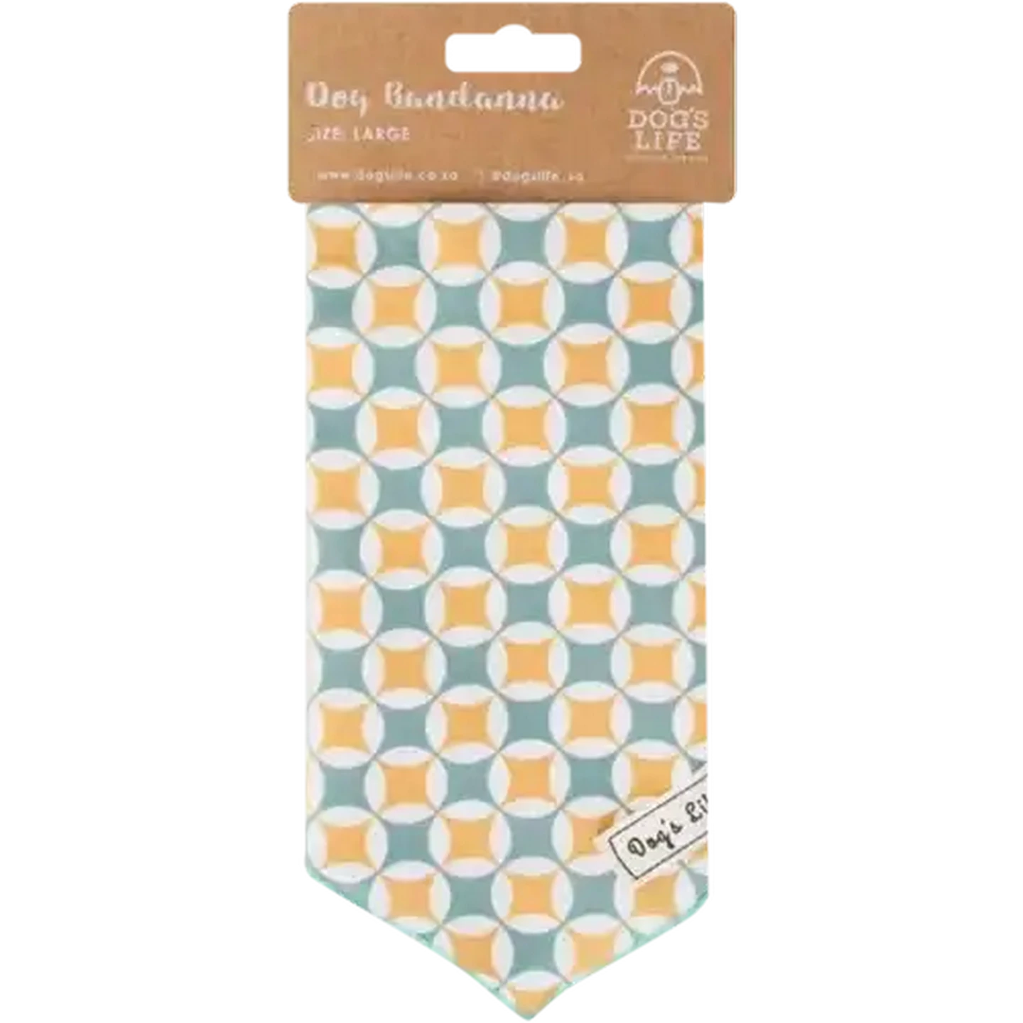 Image of Dog's Life Large Teal, Orange & White Bandana