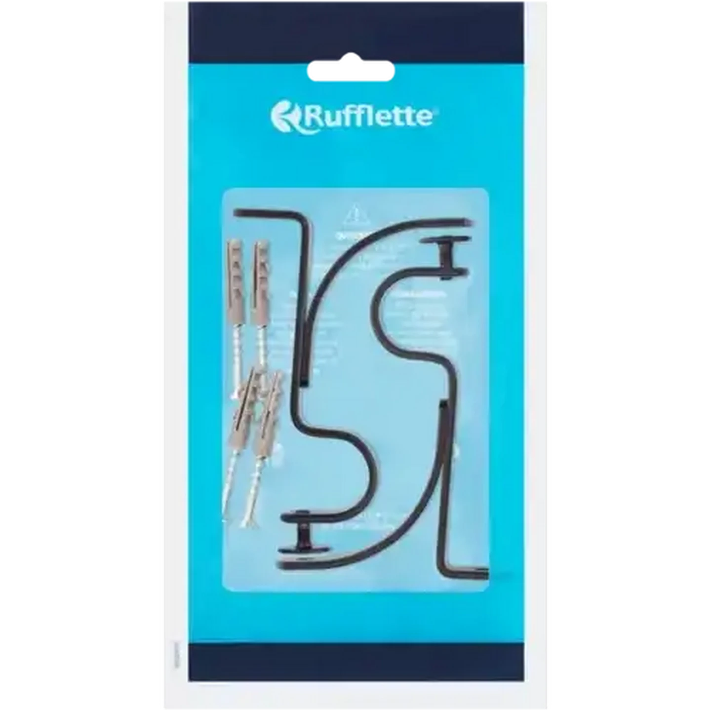 Image of Rufflette Black Flat Steel Bracket 25mm