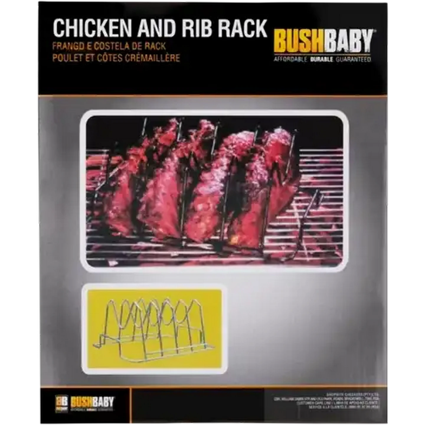 Image of Bush Baby Chicken & Rib Braai Rack 25 x 20 x 13cm