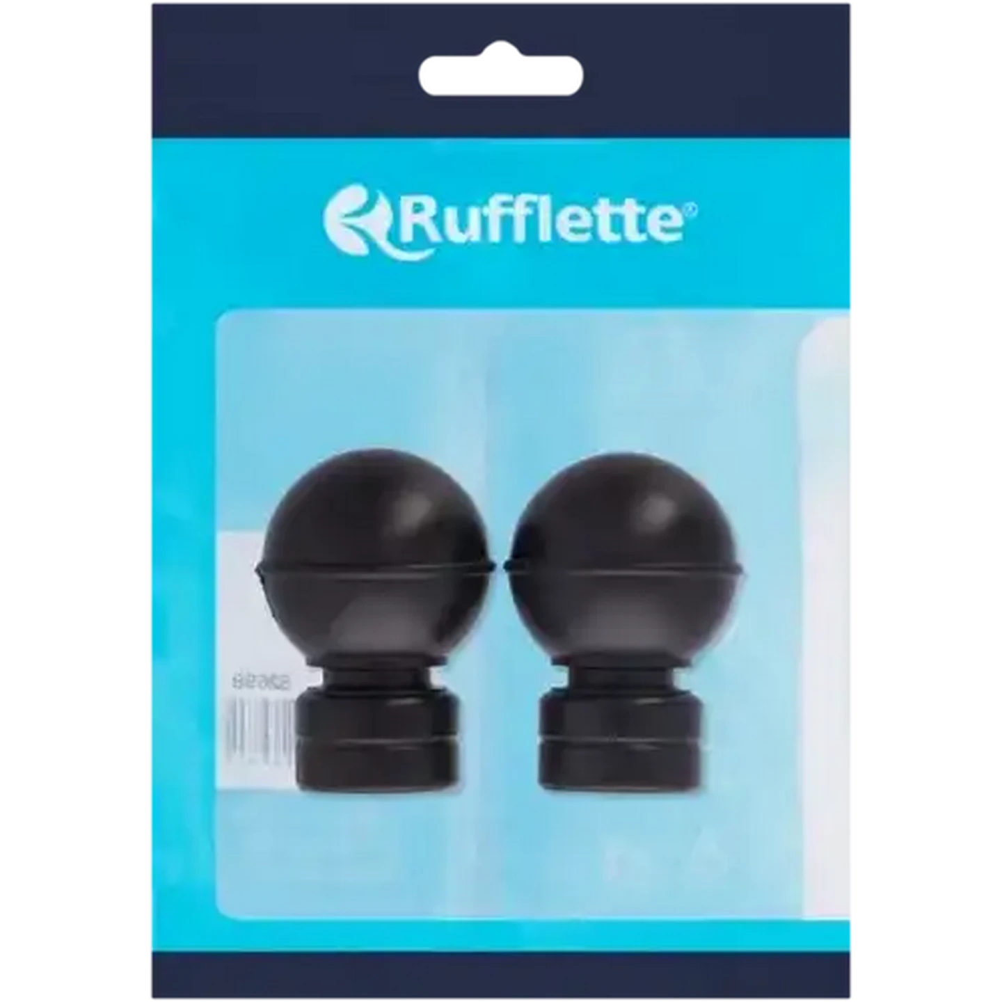 Image of Rufflette Black Plastic Finial Ball 25mm