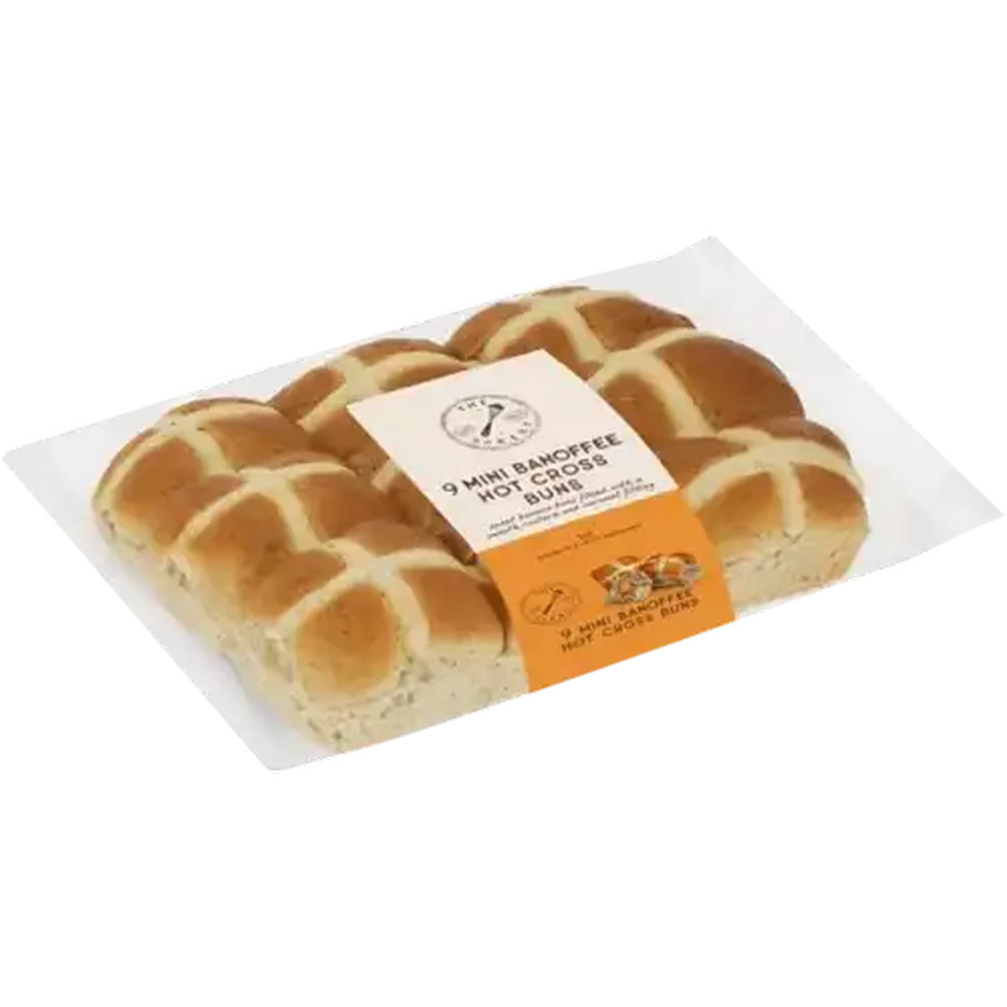 Image of The Bakery Mini Banoffee Hot Cross Buns 9 Pack