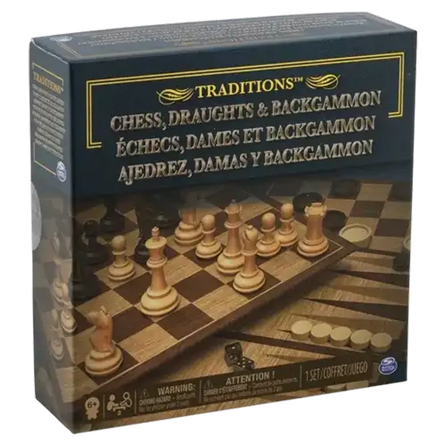 Checkers Sixty60 | Spin Master Traditions Chess, Backgammon