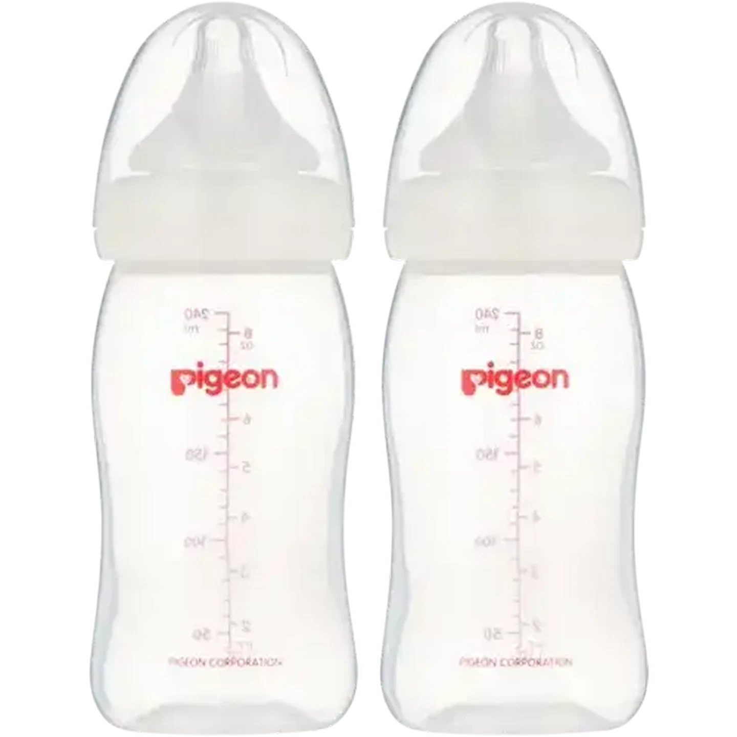 Image of Pigeon Twin Pack 240ml Nursing Bottle 3 Months+