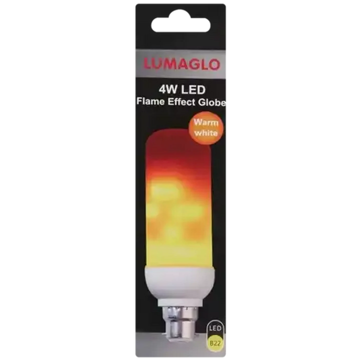 Image of Lumaglo Flame Effect B22 LED Stick Bayonet Globe 4W