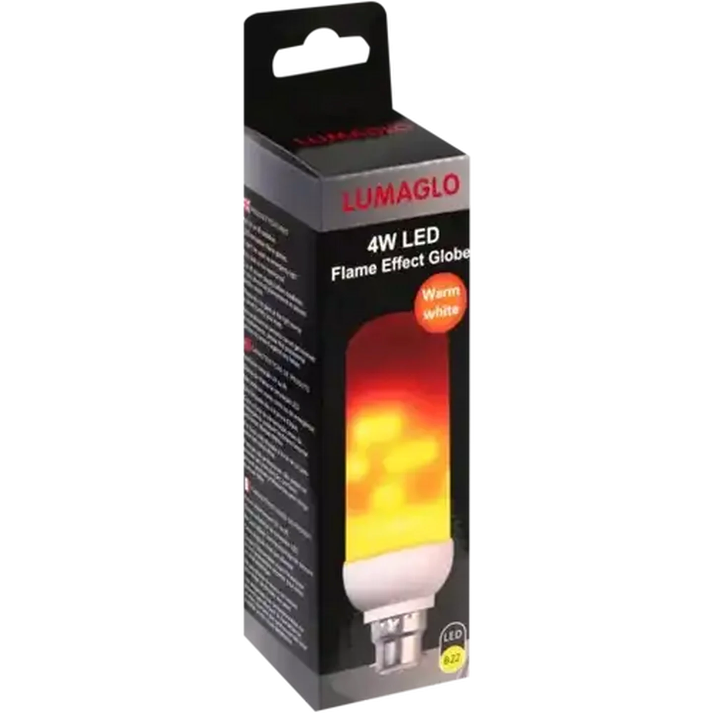 Image of Lumaglo Flame Effect B22 LED Stick Bayonet Globe 4W