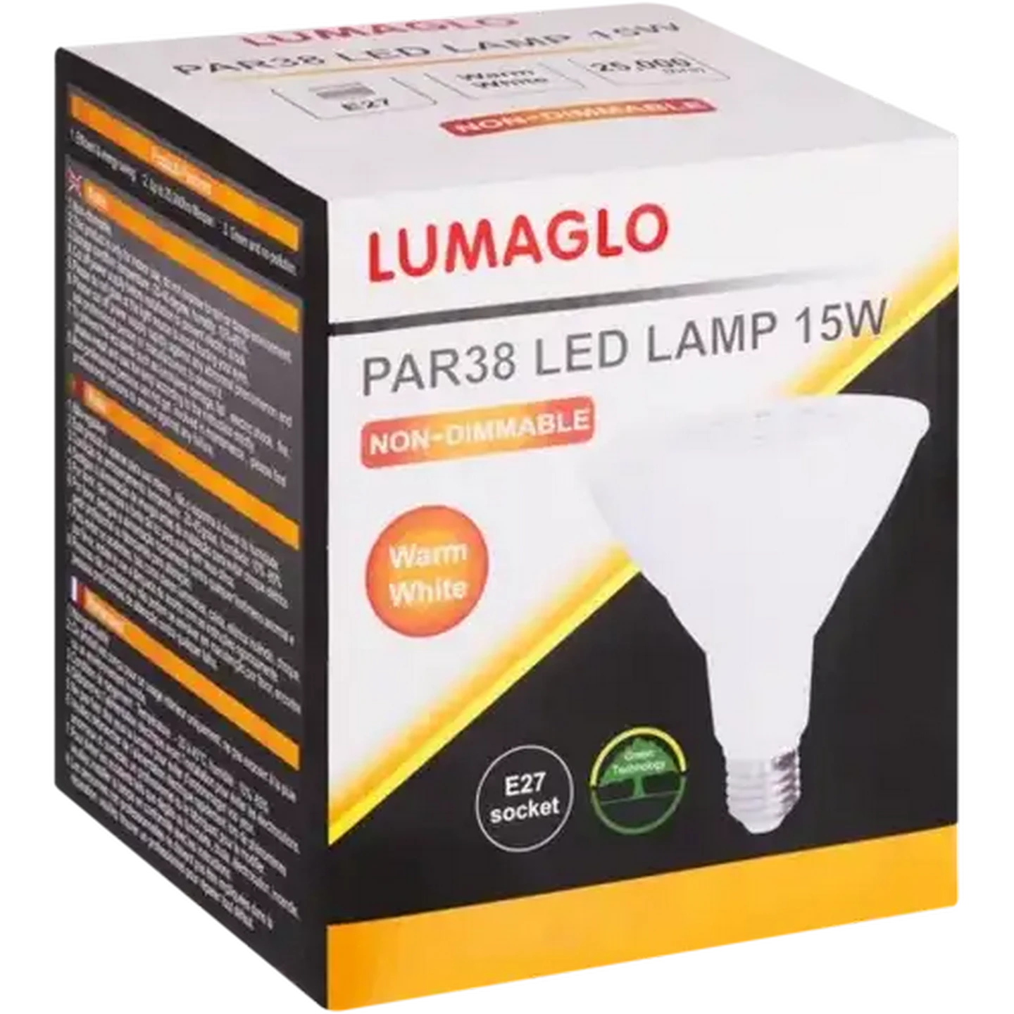Image of Lumaglo Warm White PAR38/E27 Non-Dimmable LED Screw-in Globe 15W