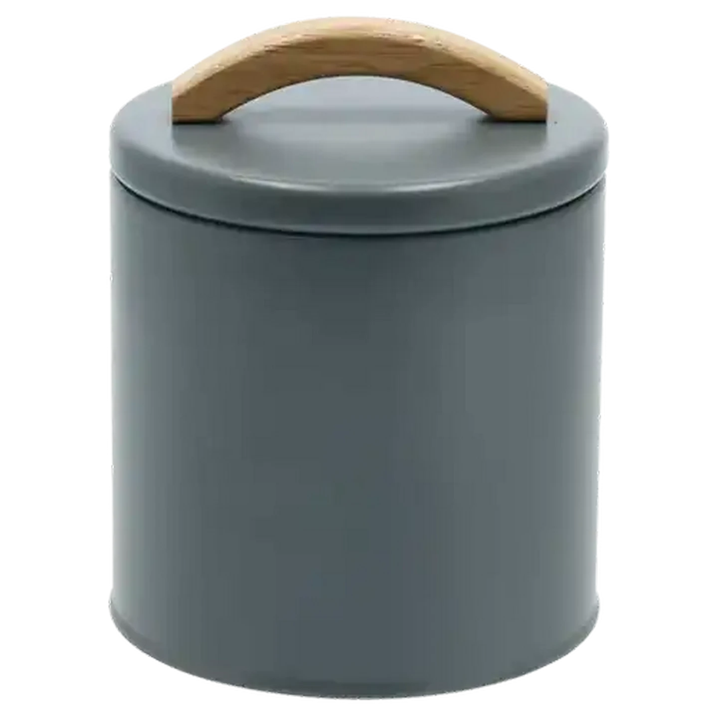 Image of Modern Small Wood Handle Canister 11.3 x 13.7cm