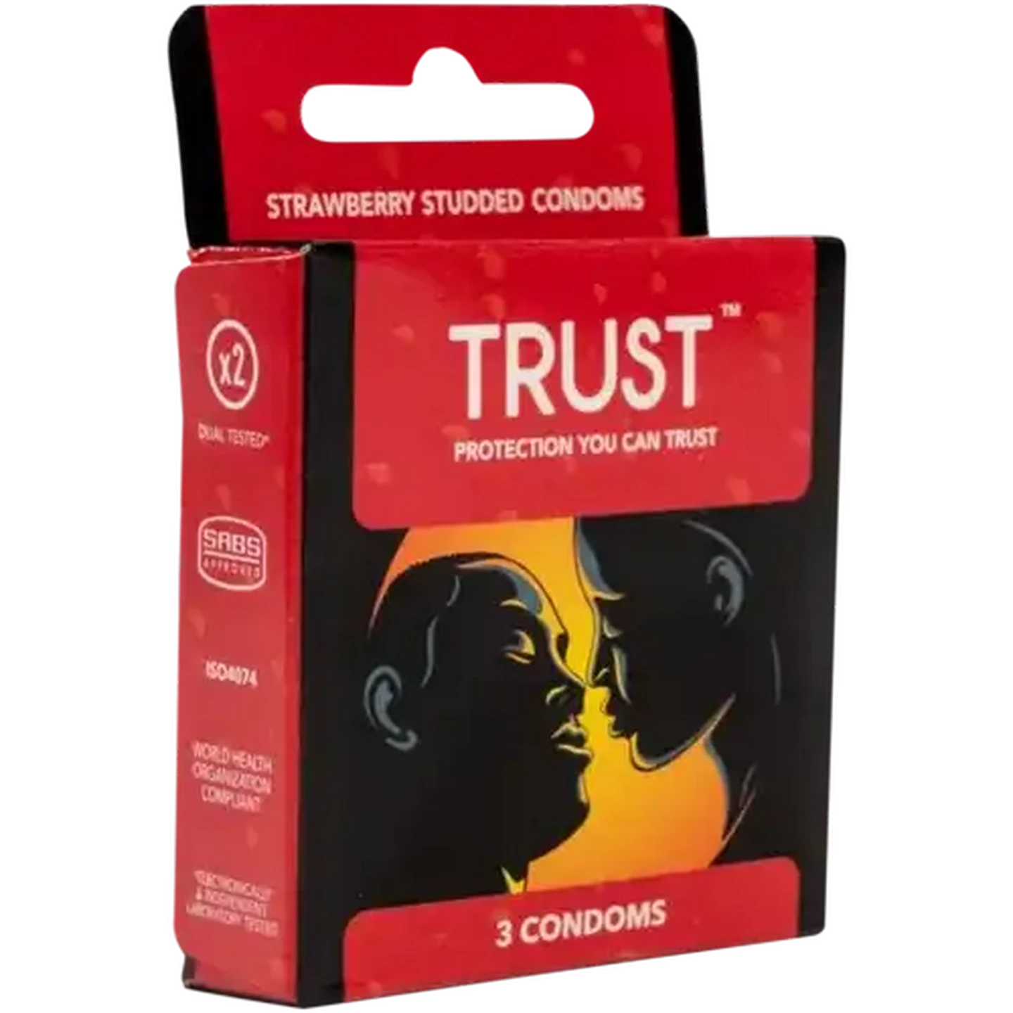 Image of Trust Strawberry Studded Condoms 3 Pack