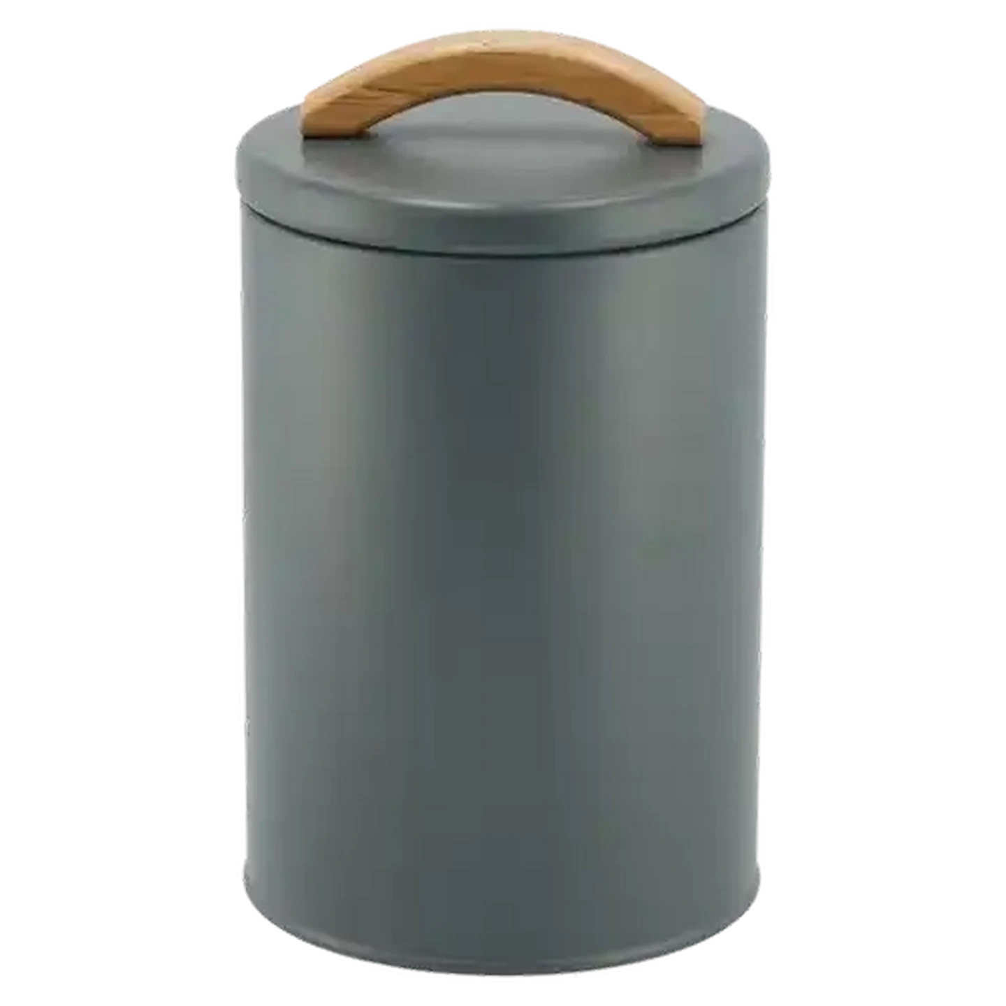 Image of Modern Medium Wood Handle Canister 11.3 x 18.7cm