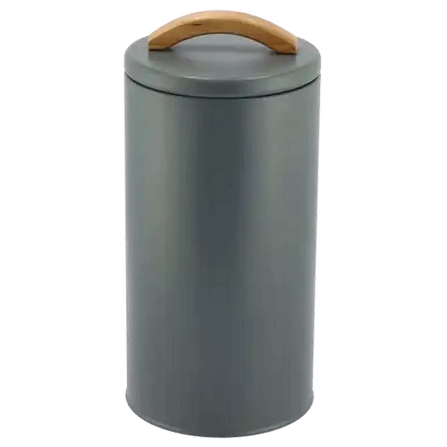 Image of Modern Large Wood Handle Canister 11.3 x 23.7cm