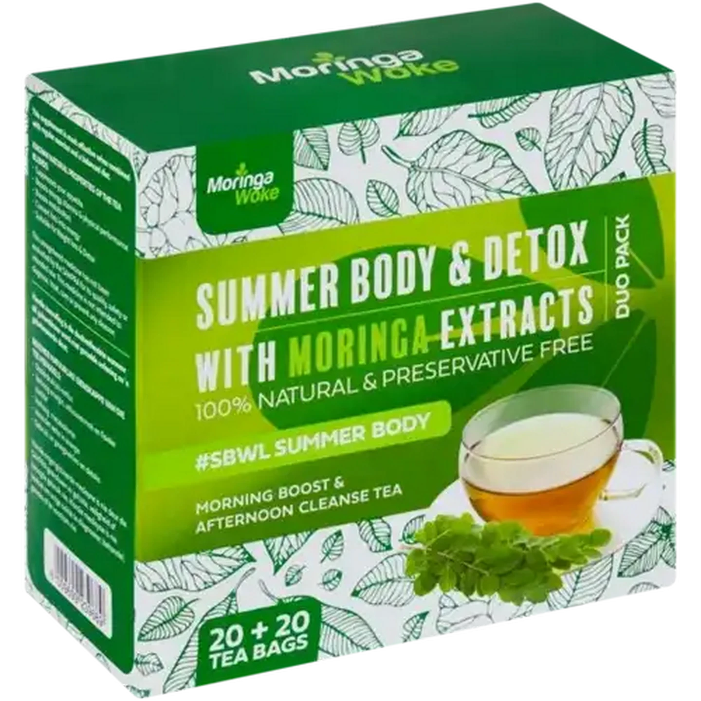Image of Moringa Woke Summer Body & Detox Cleanse Tea Bags 40 Pack