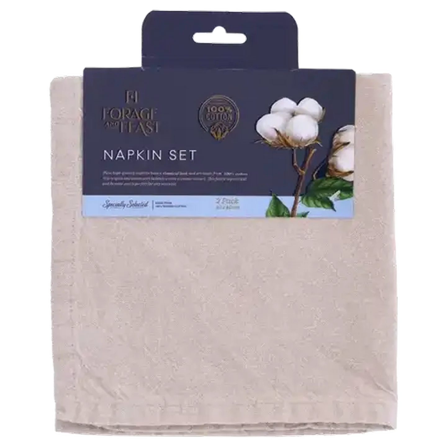 Image of Forage and Feast Stone Adoro Napkin Set 2 Pack 40 x 40cm