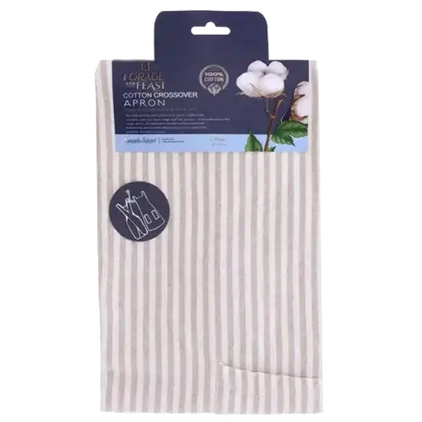 Image of Forage and Feast Stone Adoro Cotton Crossover Apron 70 x 100cm