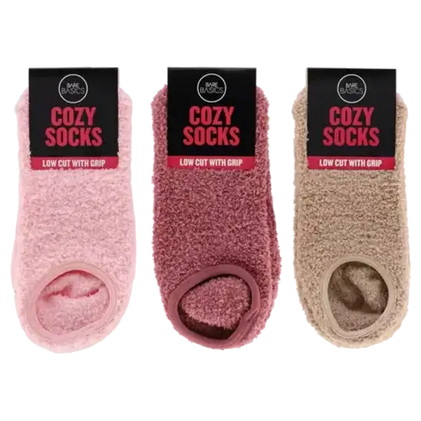 Image of Bare Basics Ladies Cozy Low Cut with Grip Socks 4-7 (Colour May Vary)