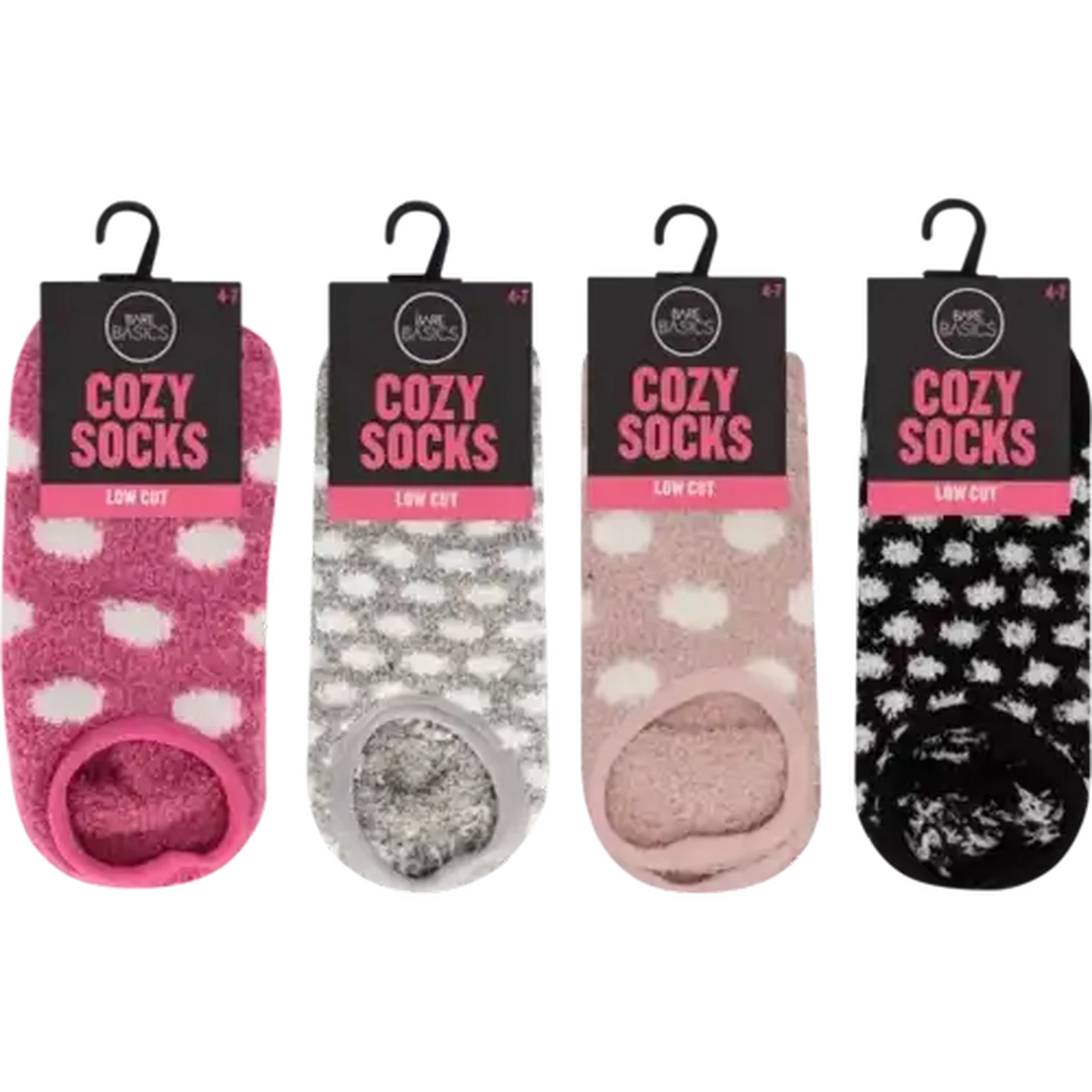 Image of Bare Basics Ladies Cozy Low Cut Socks Size 4-7 (Design May Vary)