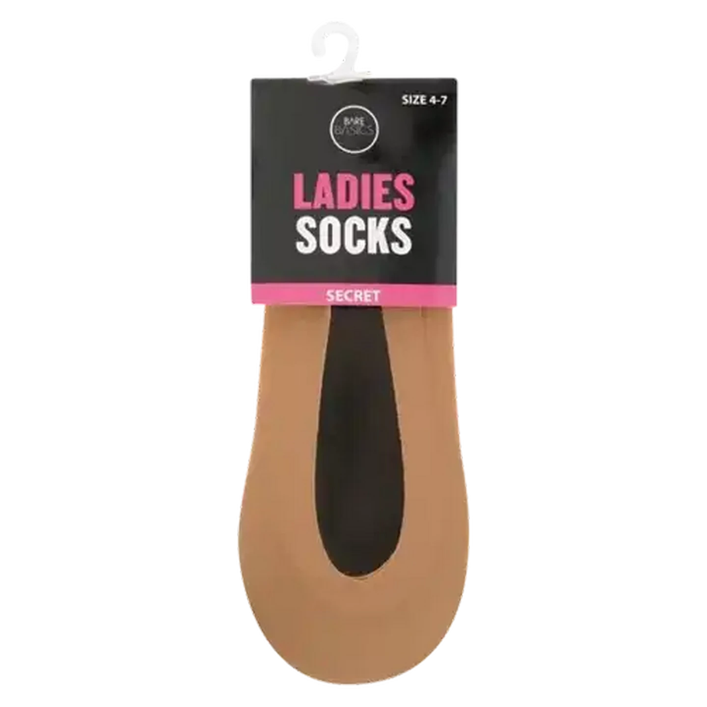 Image of Bare Basics Mocha Ladies Secret Socks Size 4-7