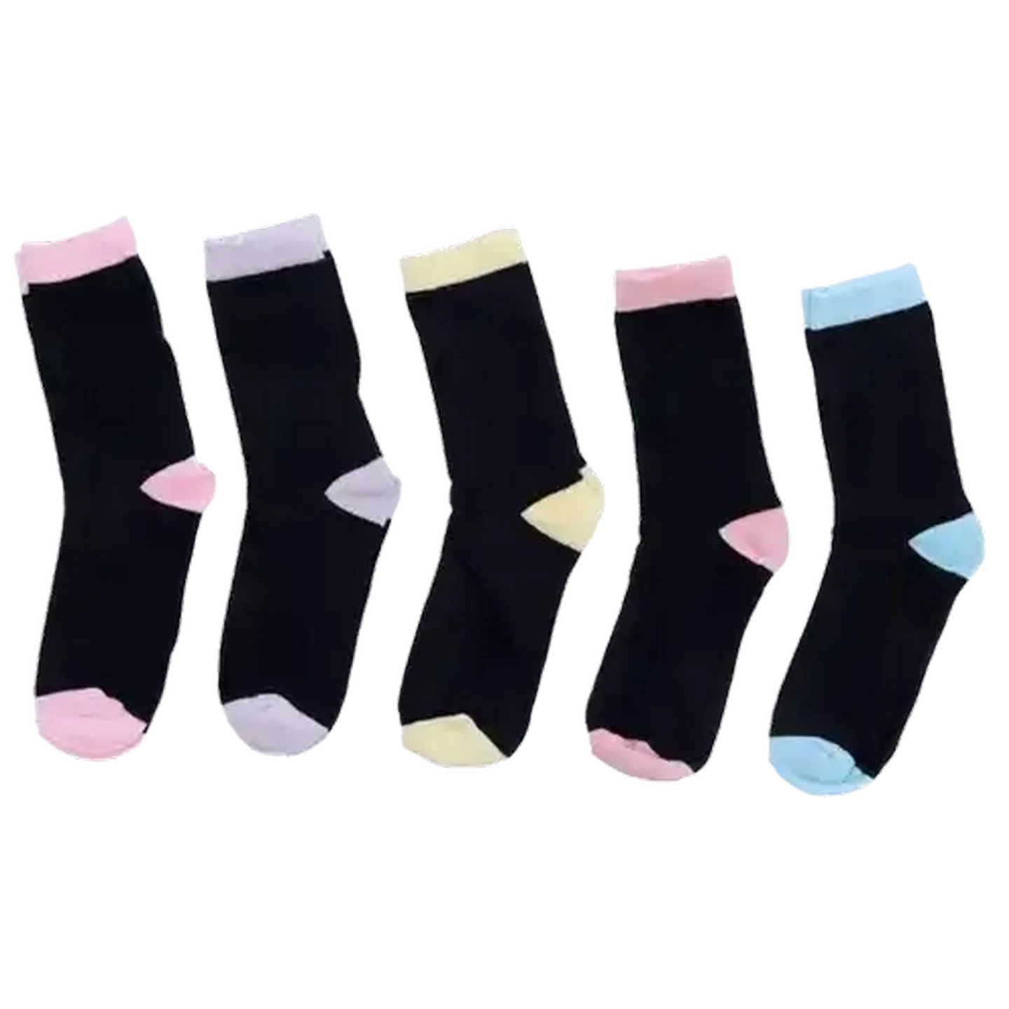 Image of Bare Basics Ladies Pastel Anklet Socks 5-Pack Size 4-7