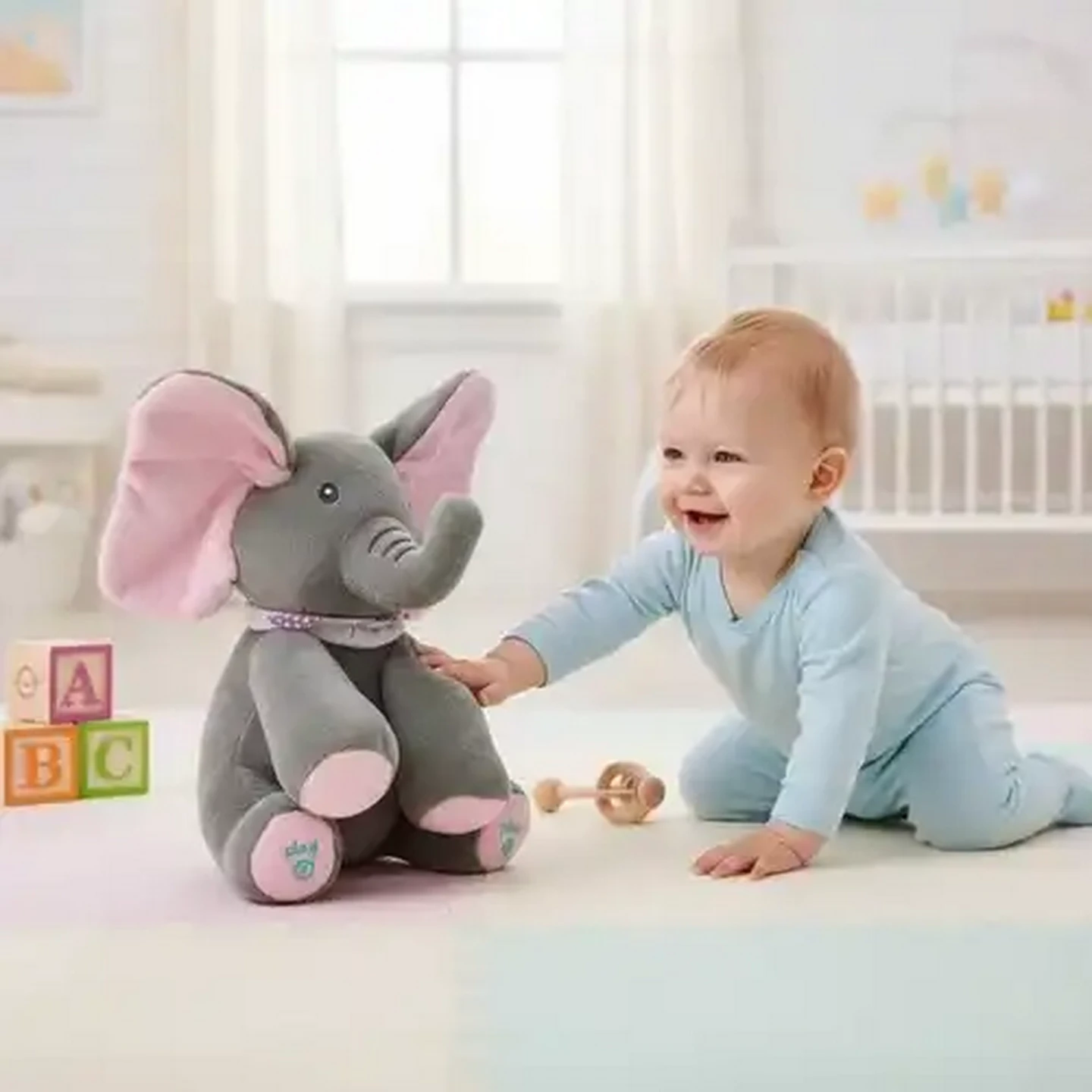 Image of Jolly Tots Pink Musical Elephant 12 Months+