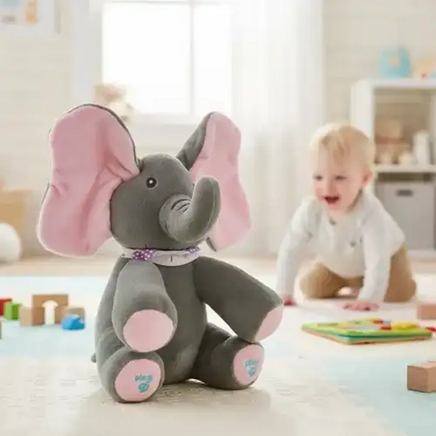Image of Jolly Tots Pink Musical Elephant 12 Months+