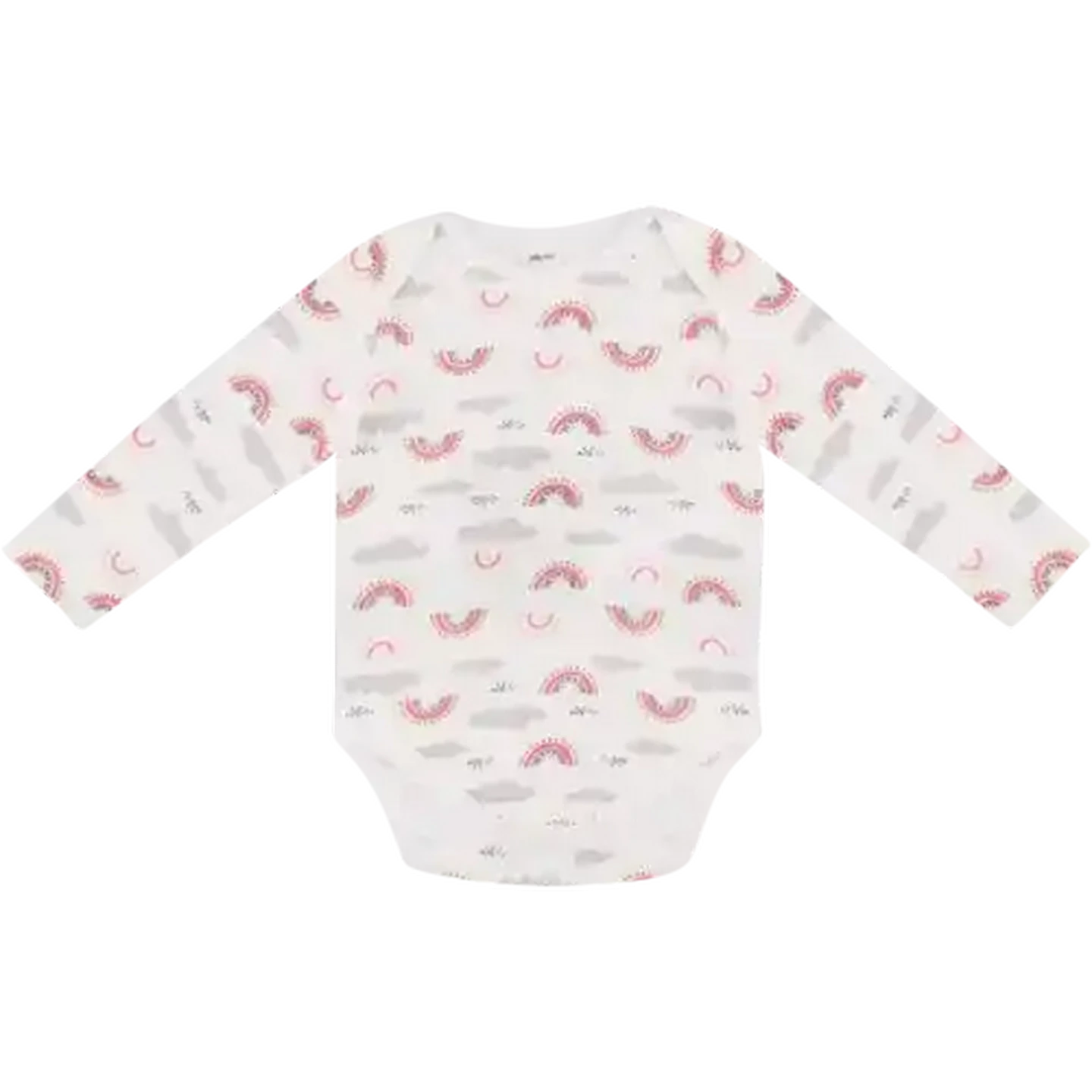 Image of Jolly Tots Grey Rainbow Print Long Sleeve Newborn Baby Vest