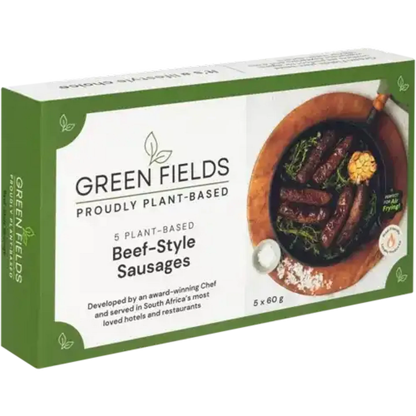 Image of Green Fields Frozen Plant-Based Sausages with Beef Flavouring 5 x 60g