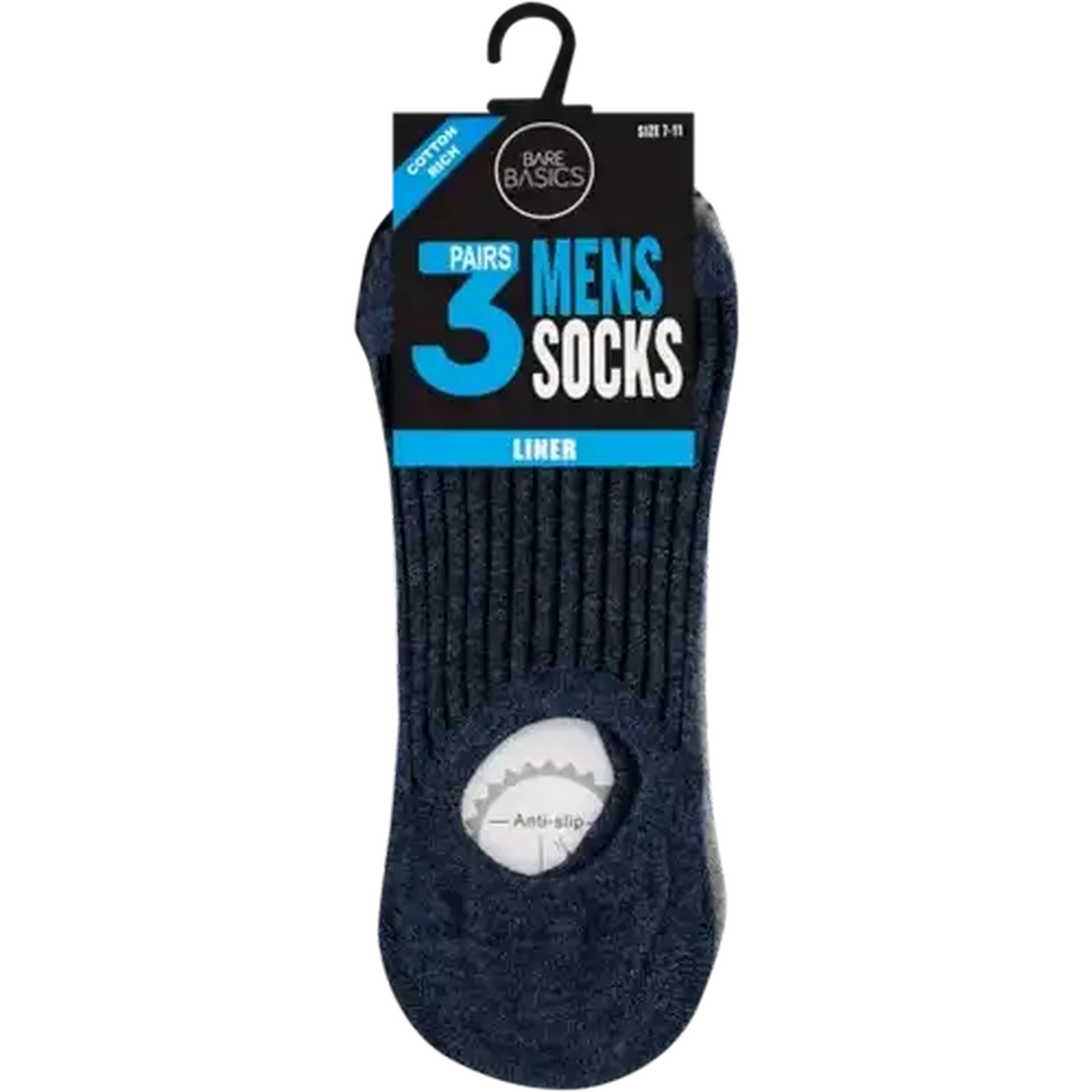 Image of Bare Basics Men's Liner Socks 7-11 3-Pack