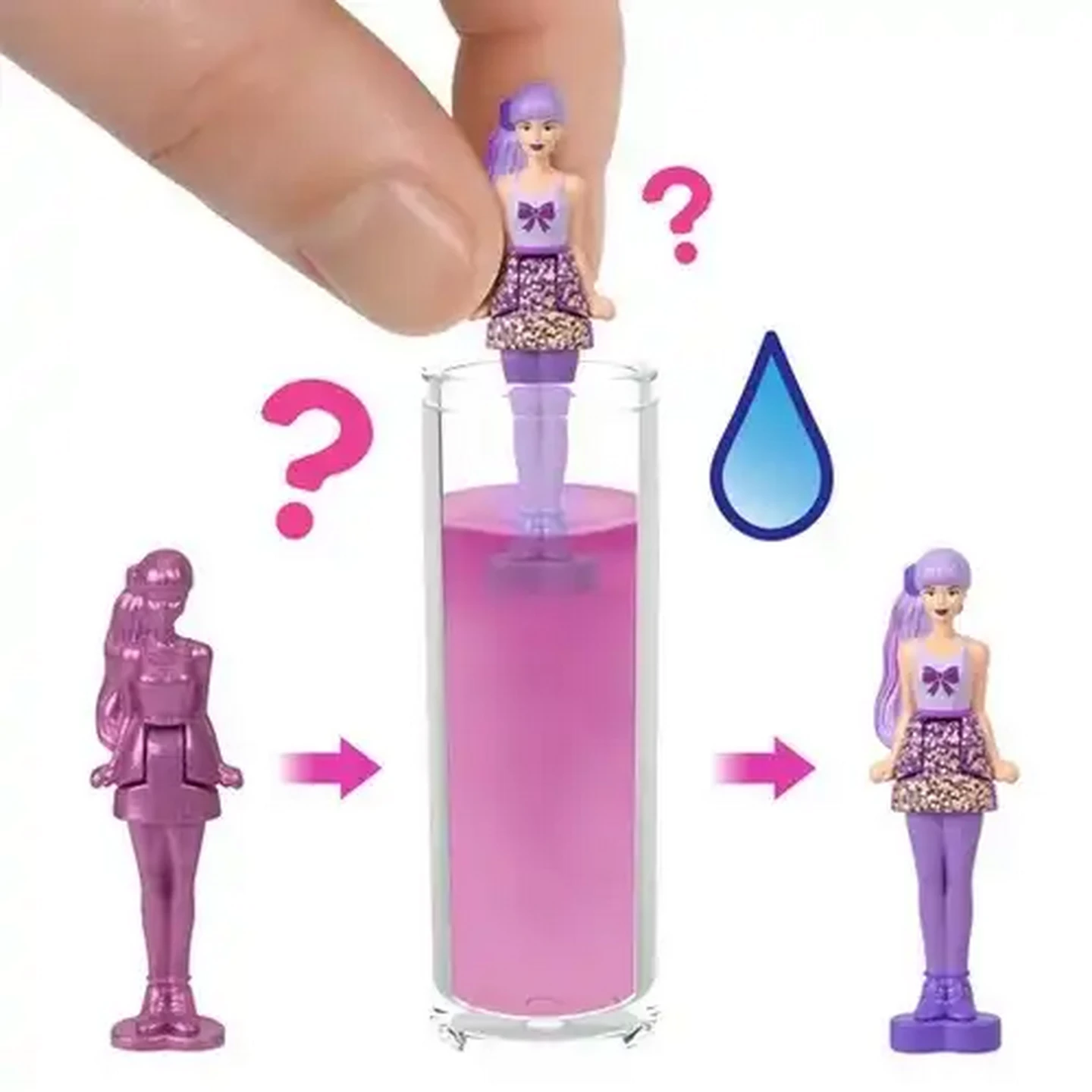 Image of Barbie Mini BarbieLand Color Reveal Dolls 1.5-inch Doll with Surprise Unboxing, Water Reveal (Styles May Vary)