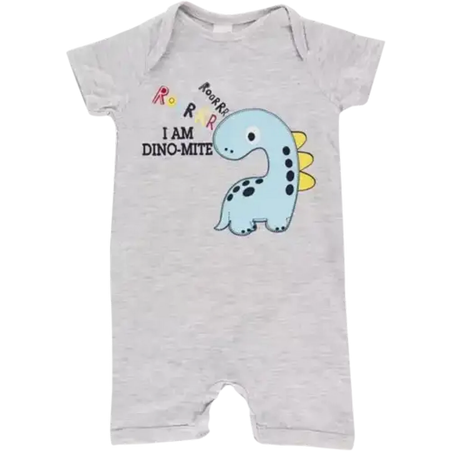 Image of Jolly Tots Grey I Am Dino-Mite Romper