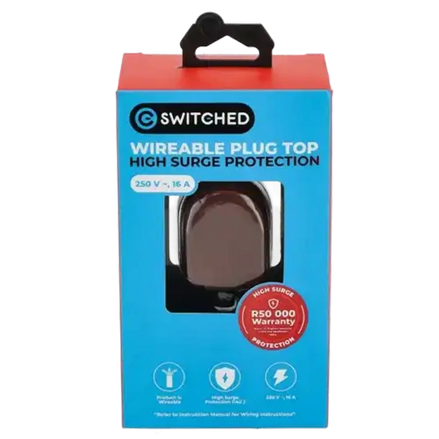 Image of Switched Wireable Plug Top High Surge Protection 250V