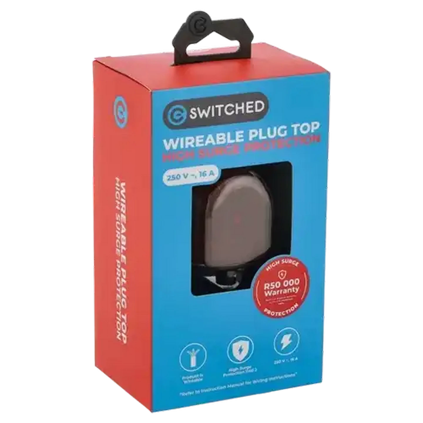 Image of Switched Wireable Plug Top High Surge Protection 250V