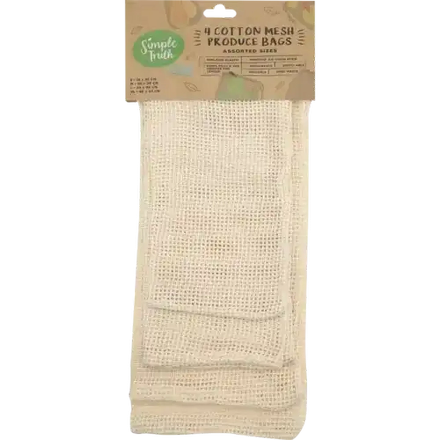 Image of Simple Truth Cotton Mesh Produce Bags Set 4 Piece