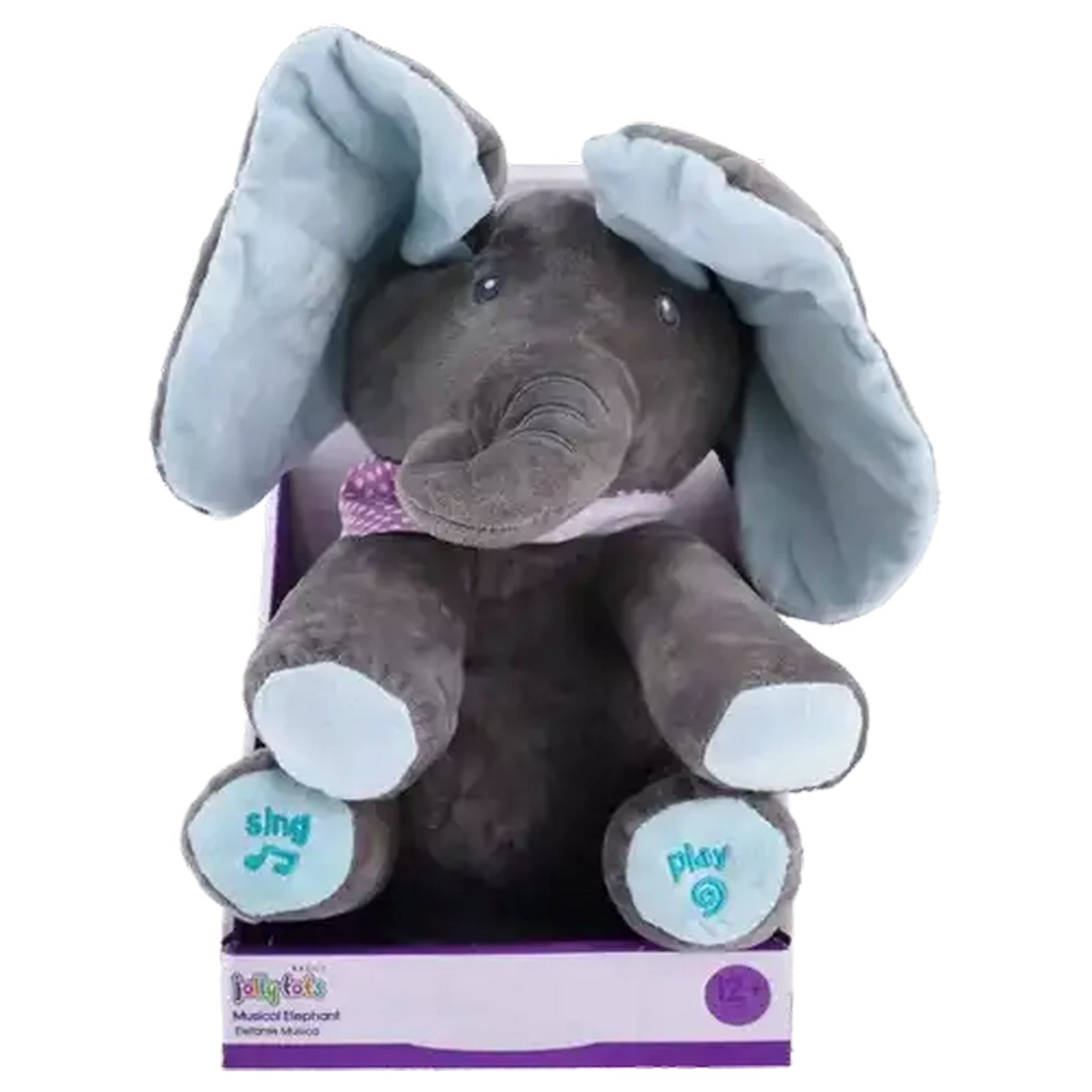 Image of Jolly Tots Blue Musical Elephant 12 Months+