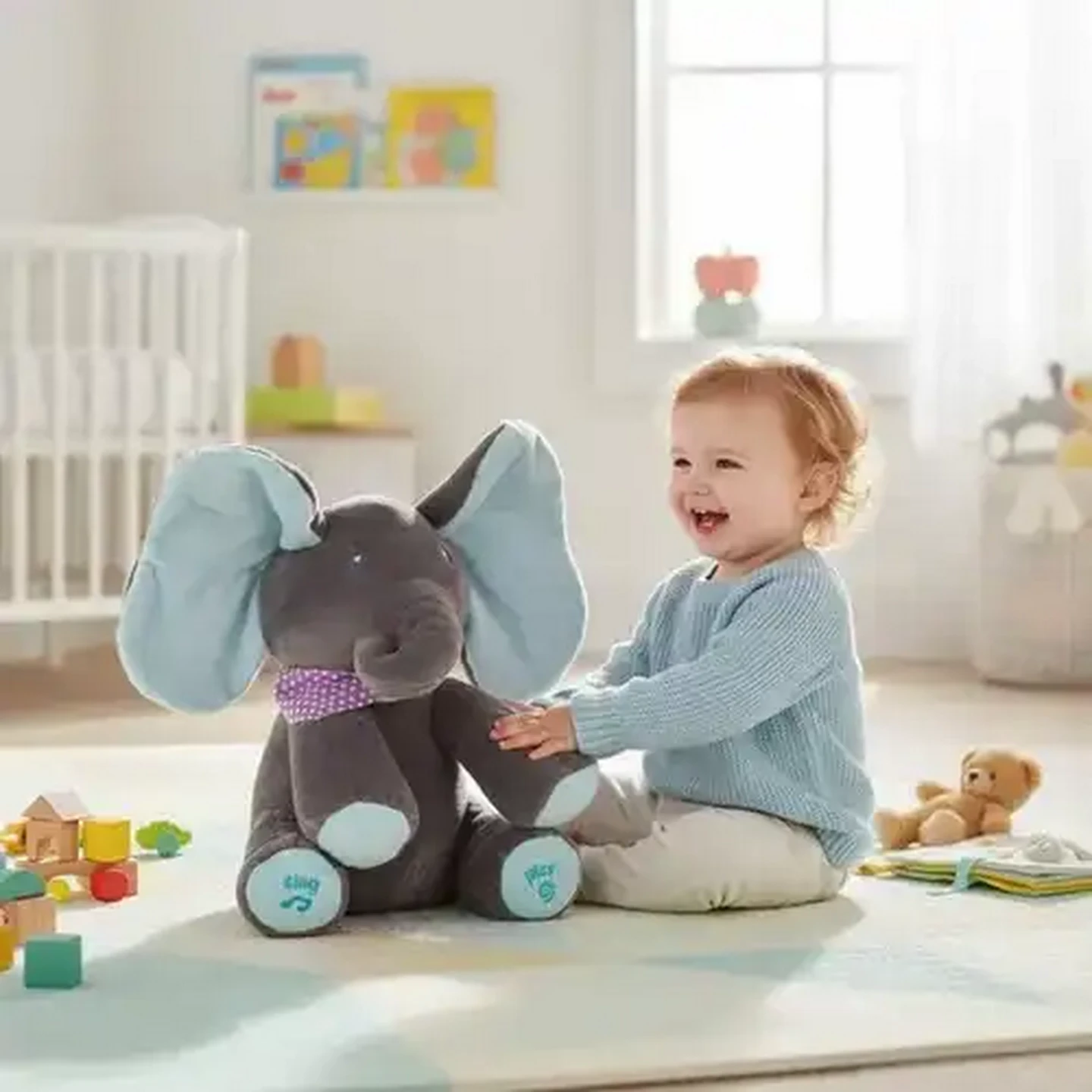 Image of Jolly Tots Blue Musical Elephant 12 Months+
