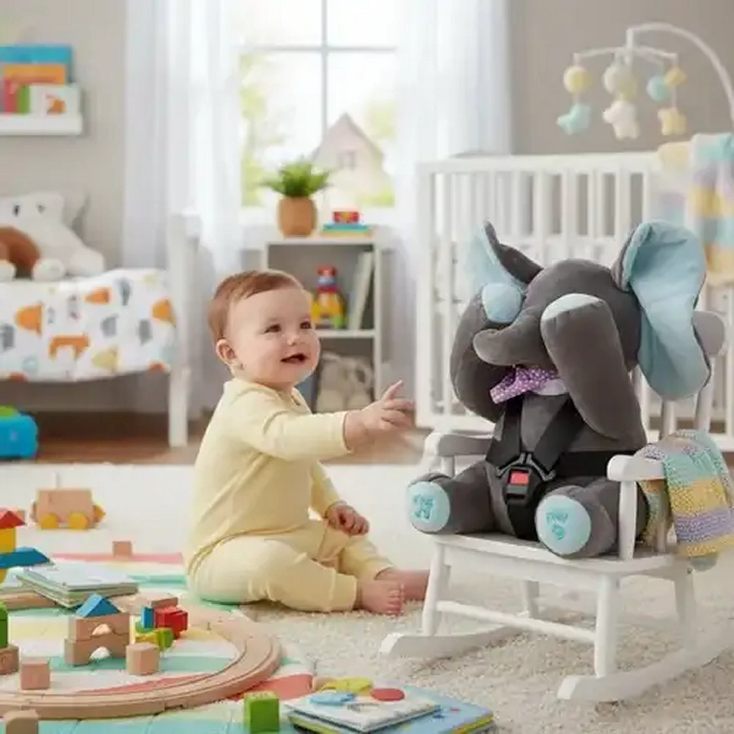 Image of Jolly Tots Blue Musical Elephant 12 Months+