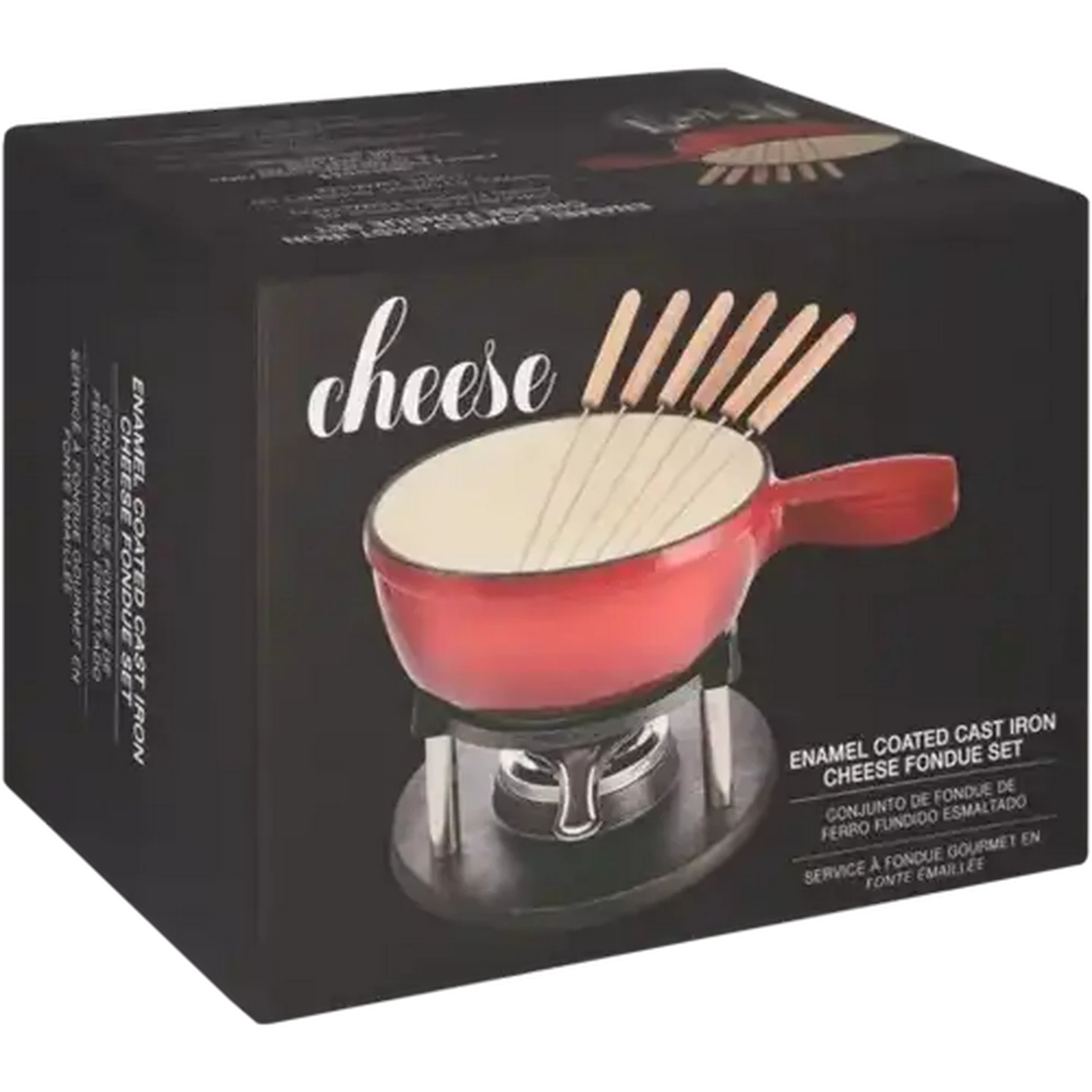 Image of Cheese Enamel Coated Cast Iron Fondue Set