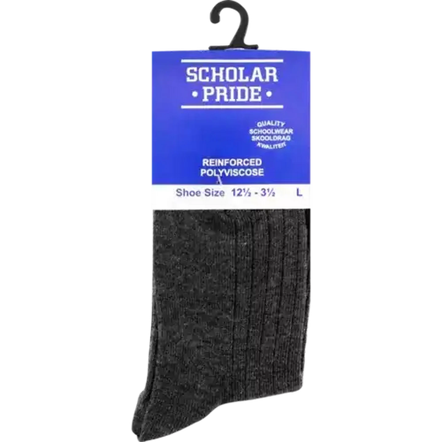 Image of Scholar Pride Grey Boys Long Large School Socks Size 12-3