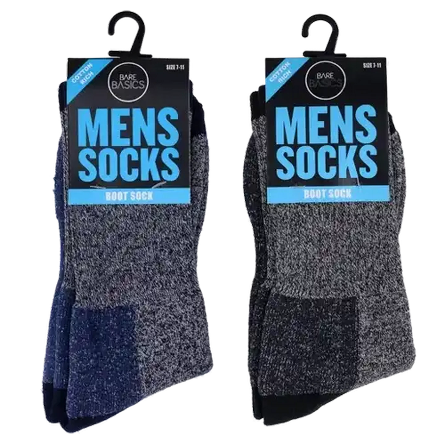 Image of Bare Basics Men's Boot Socks 7 - 11 (Colour May Vary)