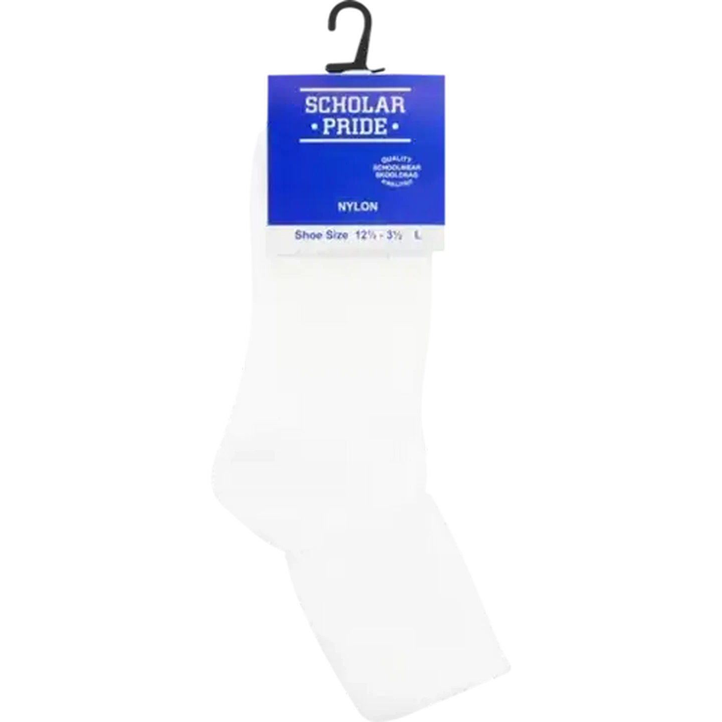 Image of Scholar Pride White Girls Short School Socks Size 12-3
