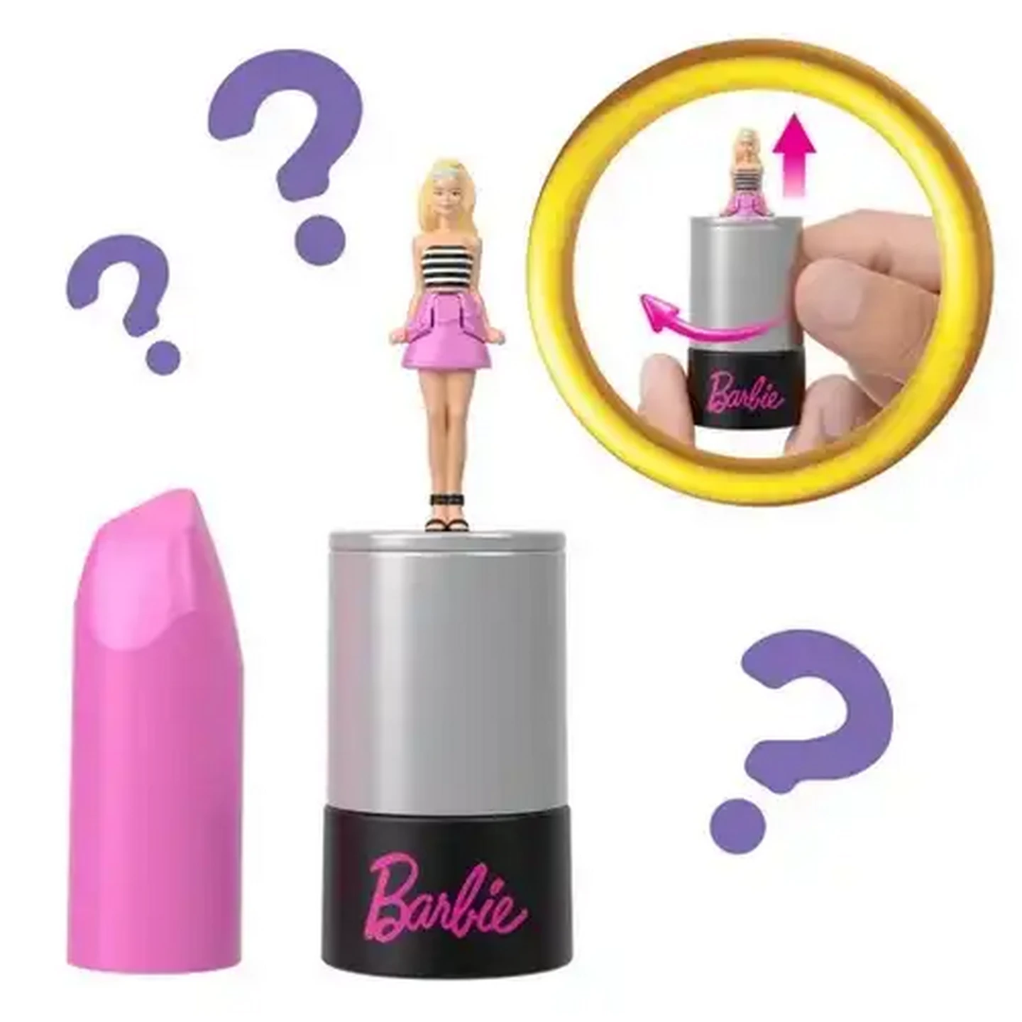 Image of Barbie Mini BarbieLand Fashionistas Dolls, 1.5-inch Mini Dolls in Lipstick Tube, Surprise Reveal (Styles May Vary)