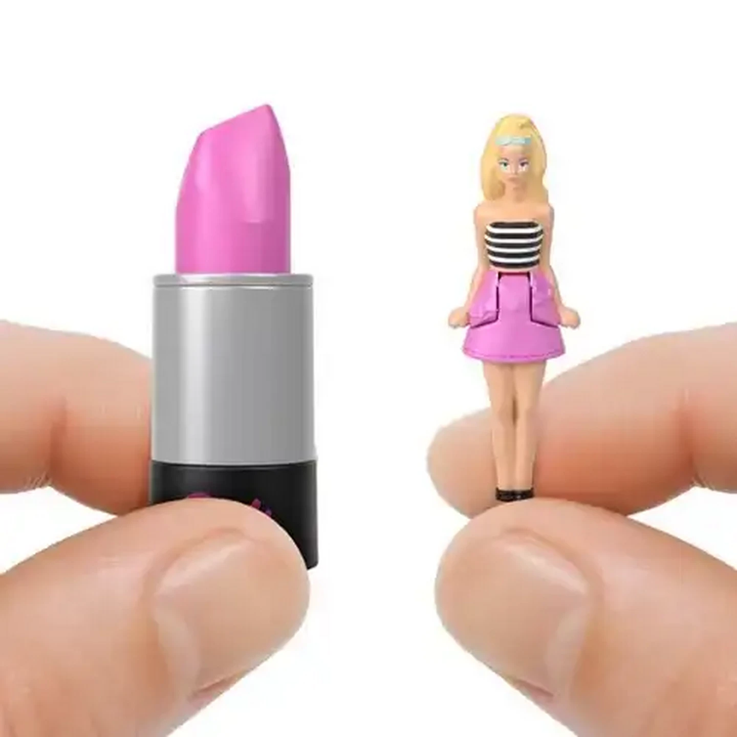 Image of Barbie Mini BarbieLand Fashionistas Dolls, 1.5-inch Mini Dolls in Lipstick Tube, Surprise Reveal (Styles May Vary)