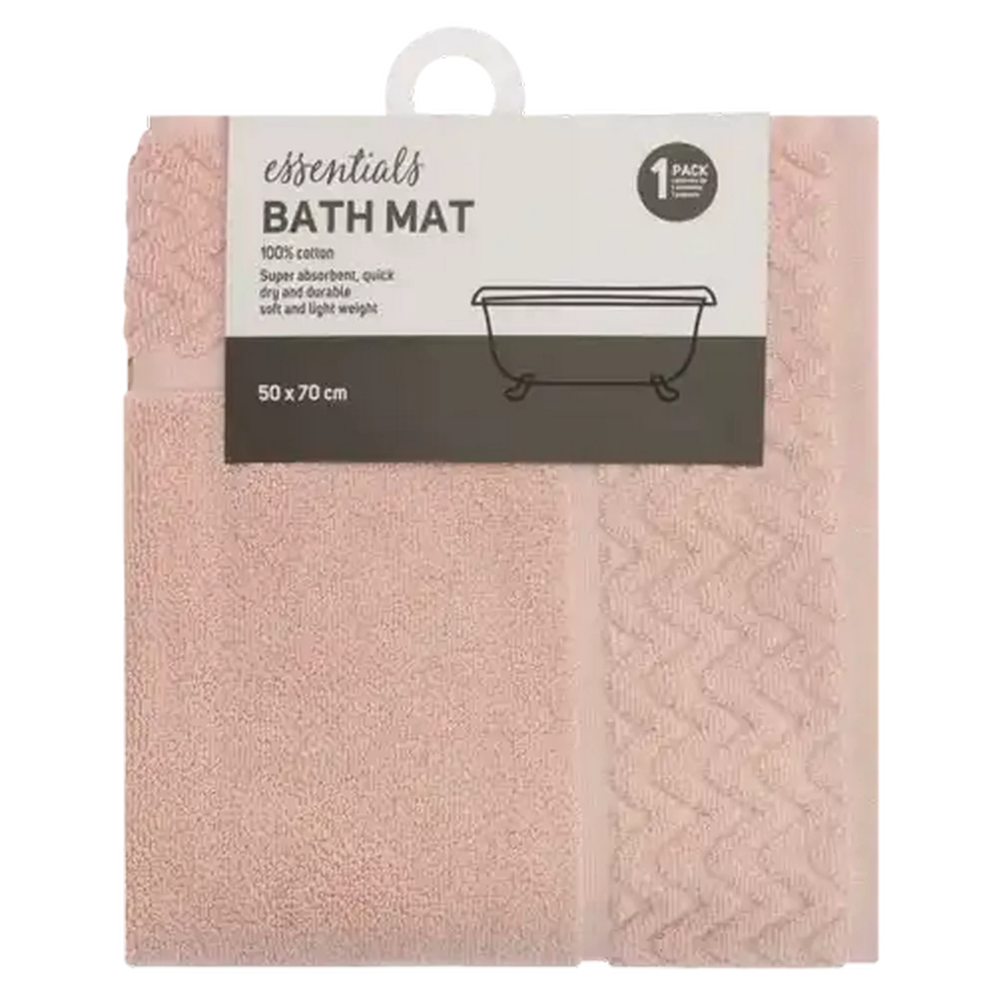 Image of Essentials Pale Blush Bath Mat 50 x 70cm