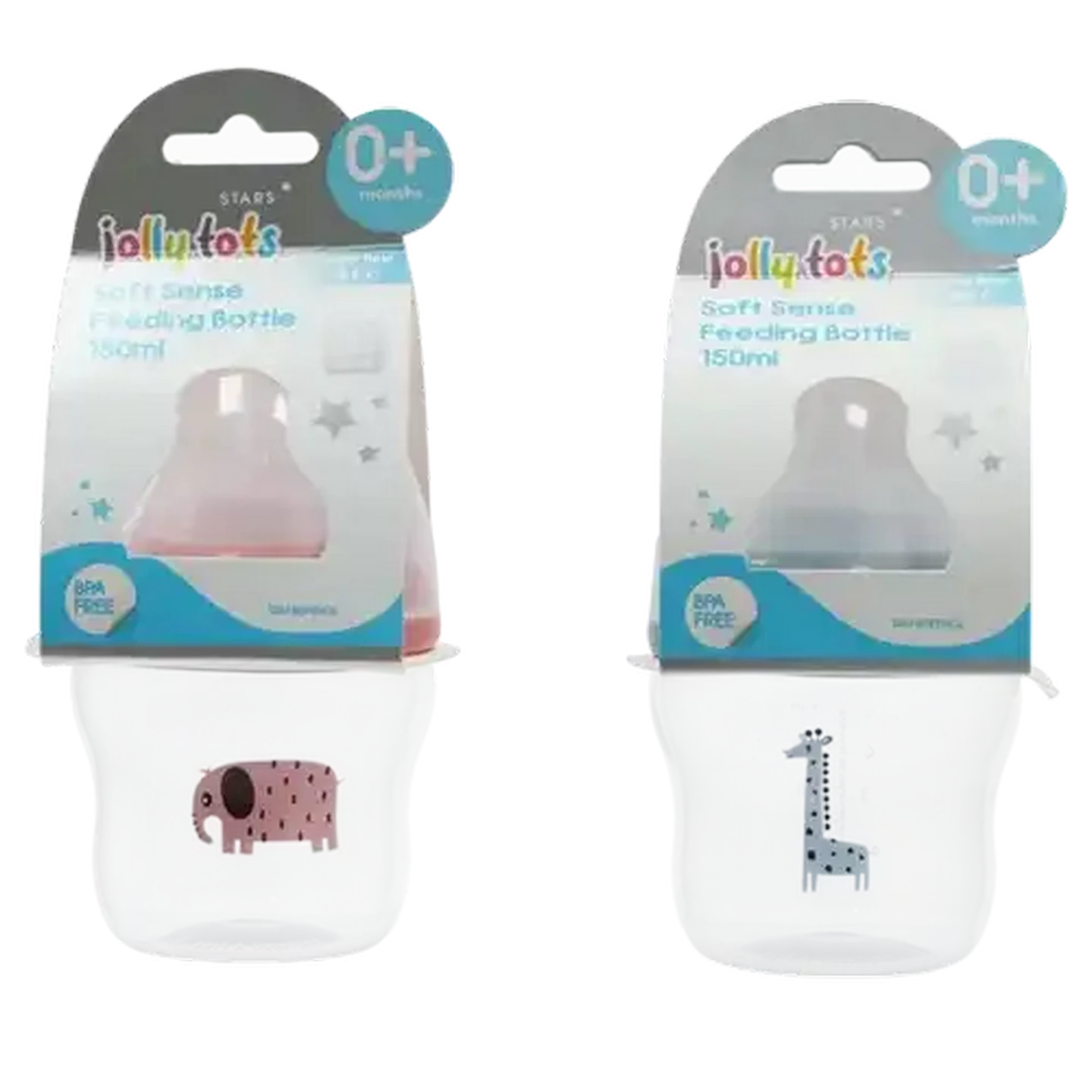 Image of Jolly Tots Soft Sense Feeding Bottle 150ml 0 Months+ (Print May Vary)