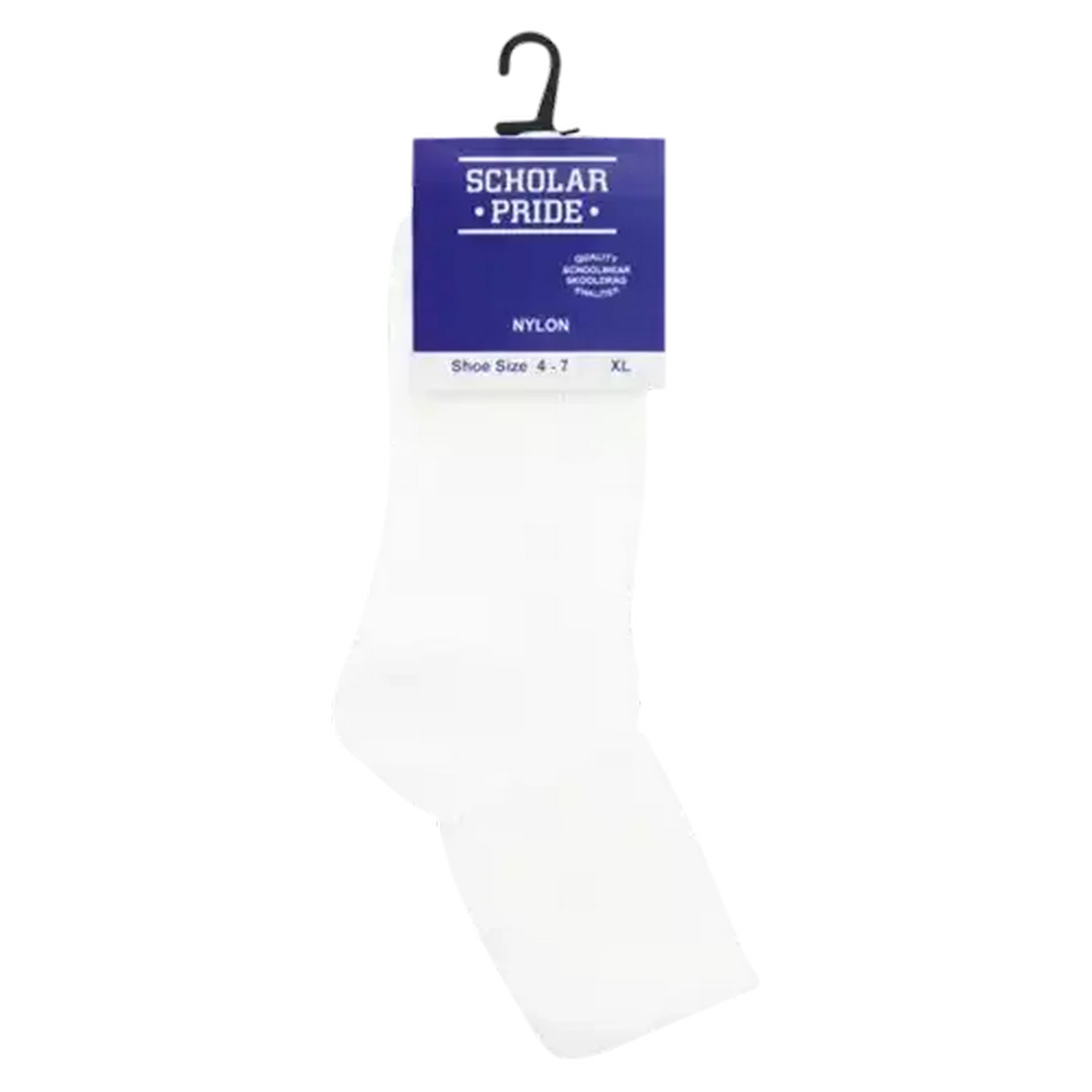 Image of Scholar Pride Extra Large White Nylon Girls School Socks
